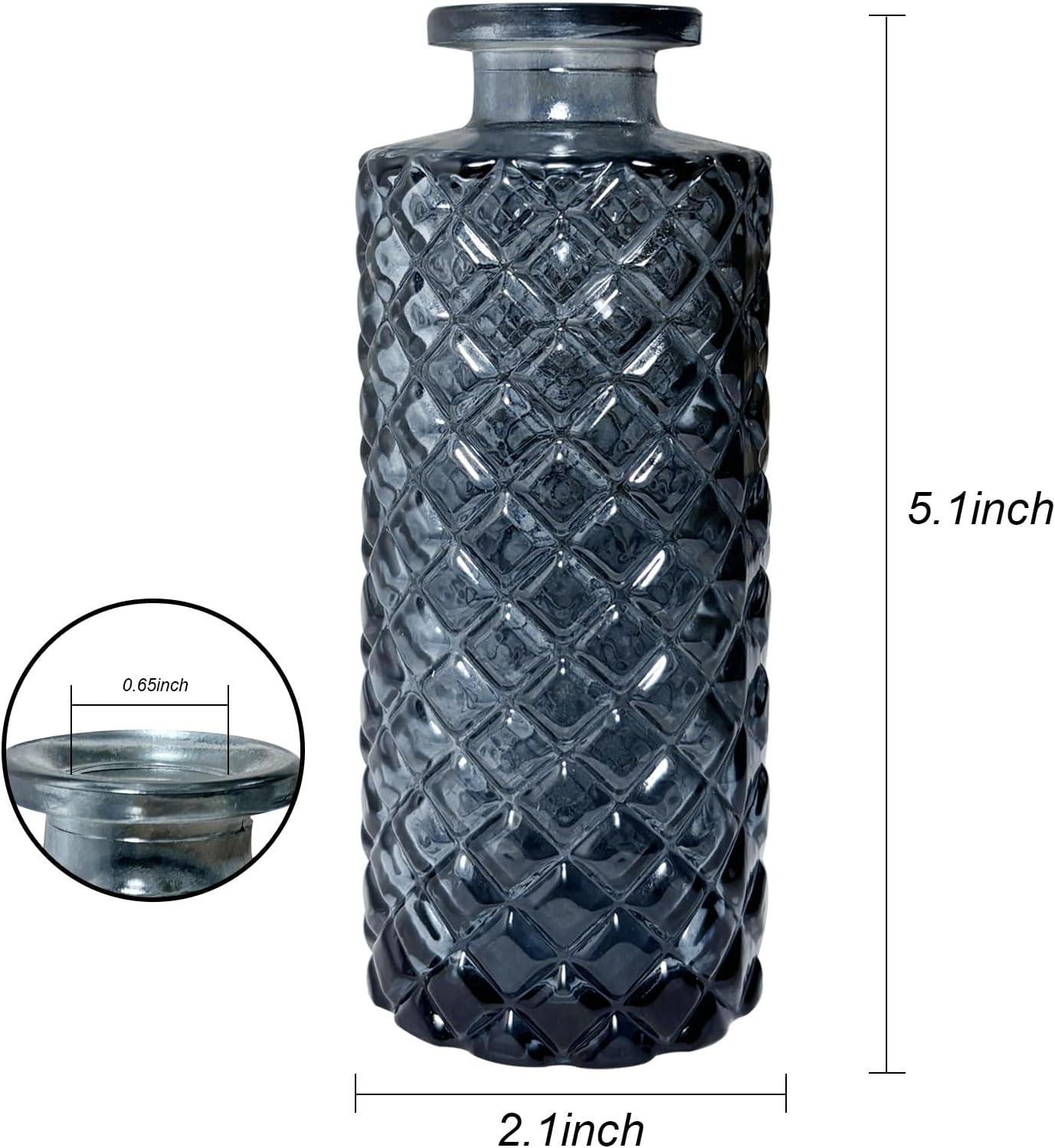2Pcs Diffuser Glass Bottles with Cork and Flower Deco