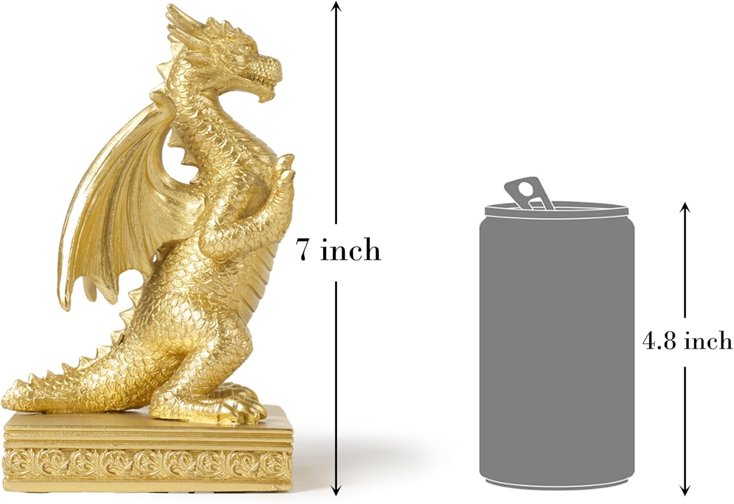 Regal Gold Dragon Decorative Bookends for Shelves 1