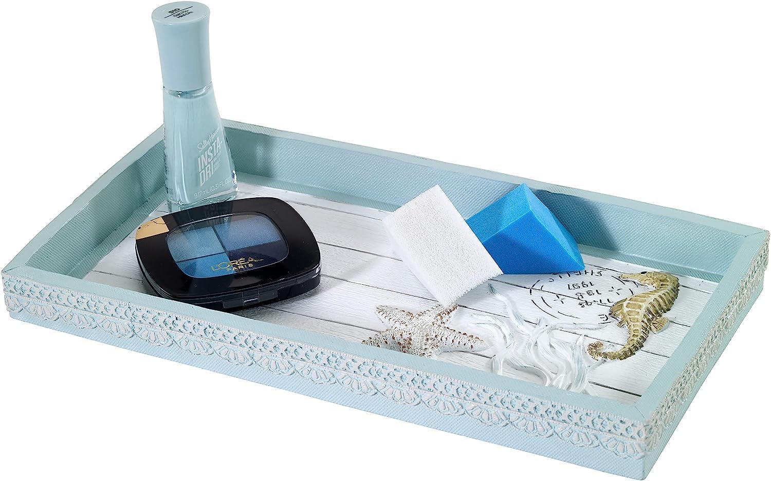 Avanti Linens Decorative Tray Farmhouse Shell Collection