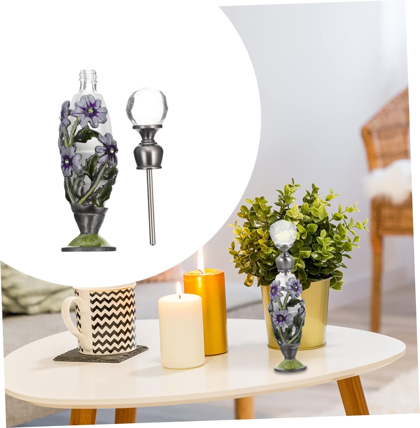 Vintage Refillable Essential Oil Bottle Set for Travel and Home Use