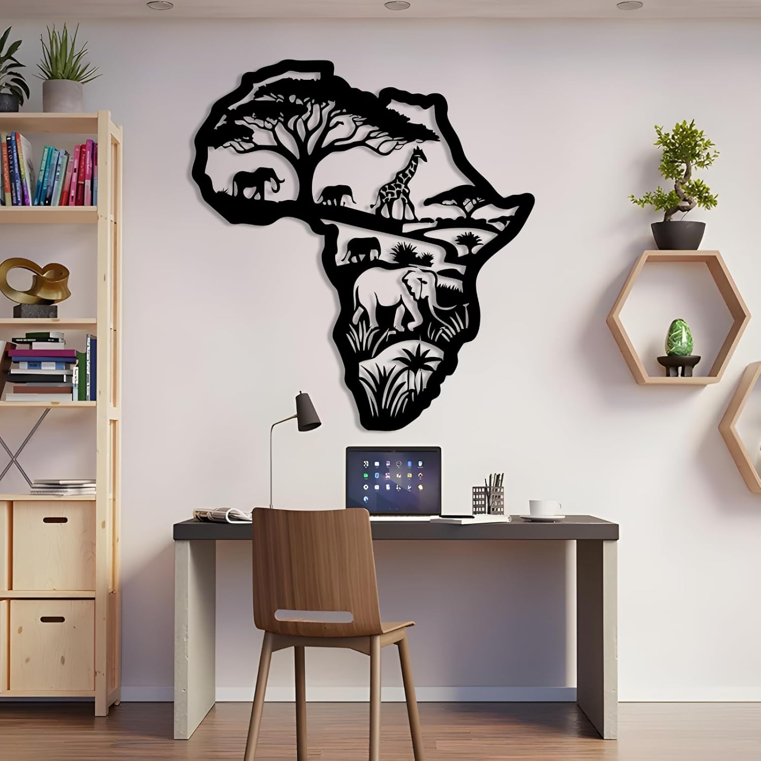 African Map Metal Wall Art 17x19 Inch