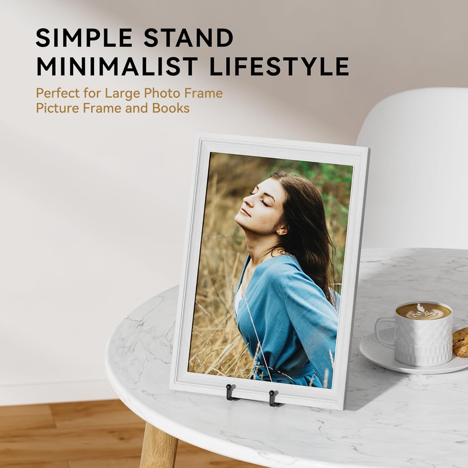 4 Pack 10 Inch Plate Stands for Display - Metal Square Wire Holder for Plates Frames Books and Platters