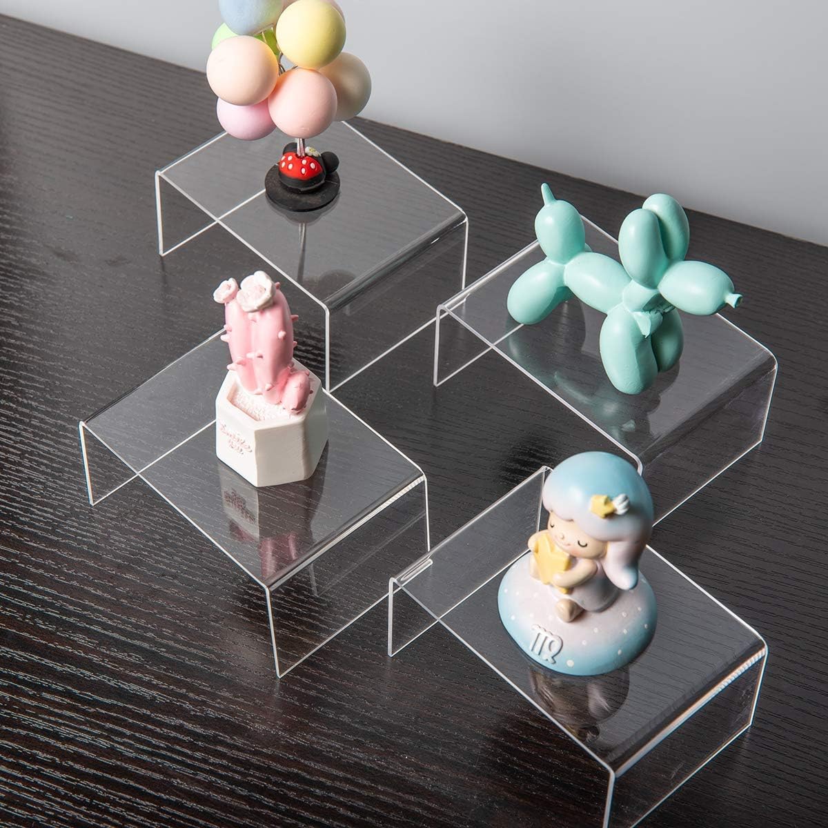 BYCY Clear Acrylic Riser Set of 10 for Jewels Cupcakes Tea Sets