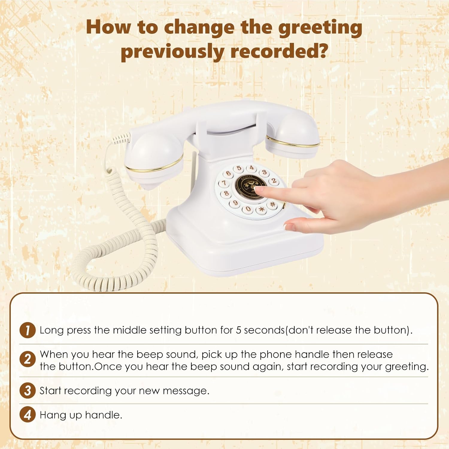 Audio Guest Book Phone for Weddings and Birthdays White