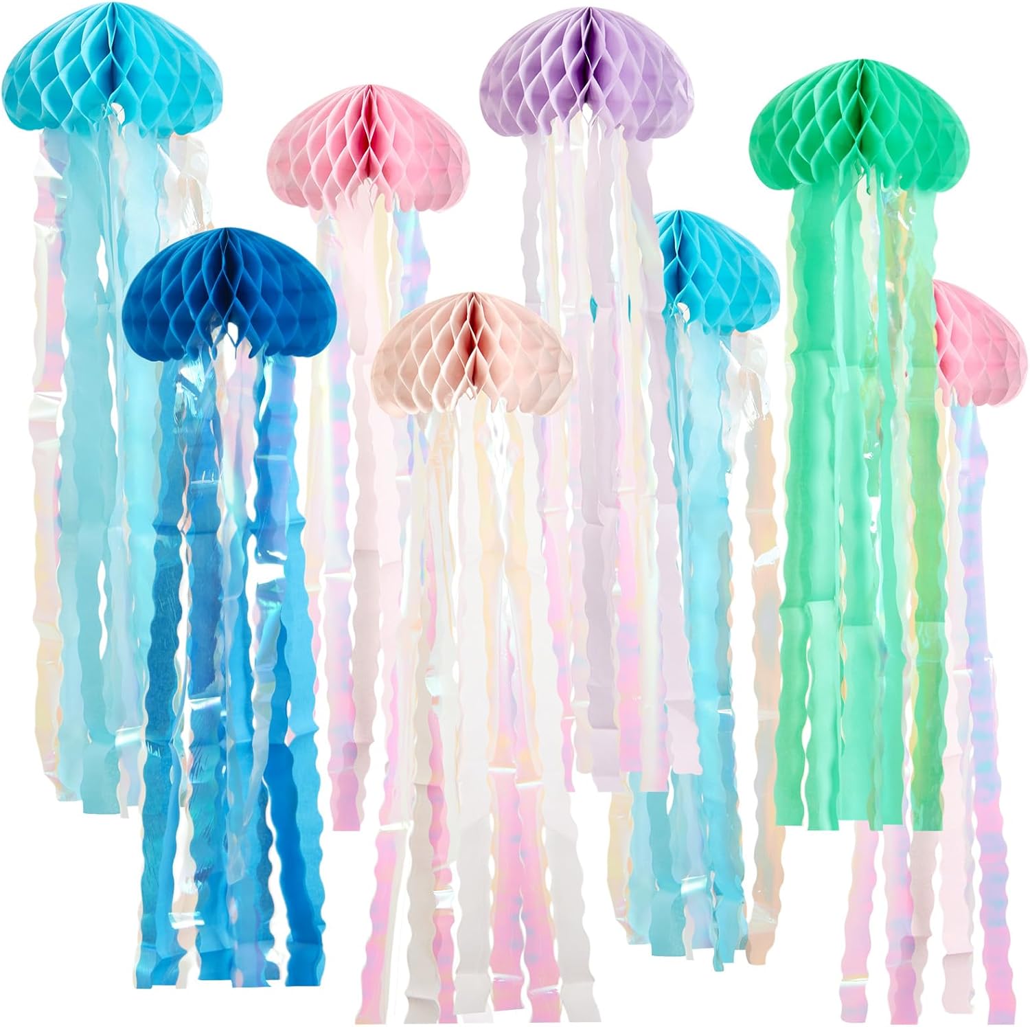 Hanging Jellyfish Decorations 8 Pcs Ocean Party Accents