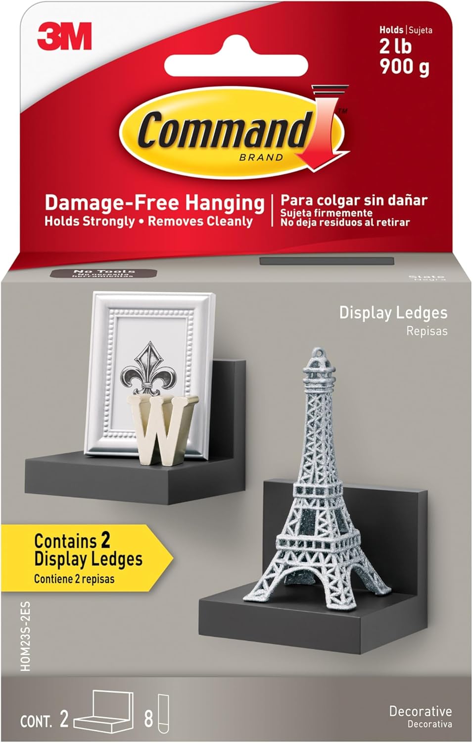 Command Display Ledges 2 Ledges 8 Medium Strips 2 lb Capacity