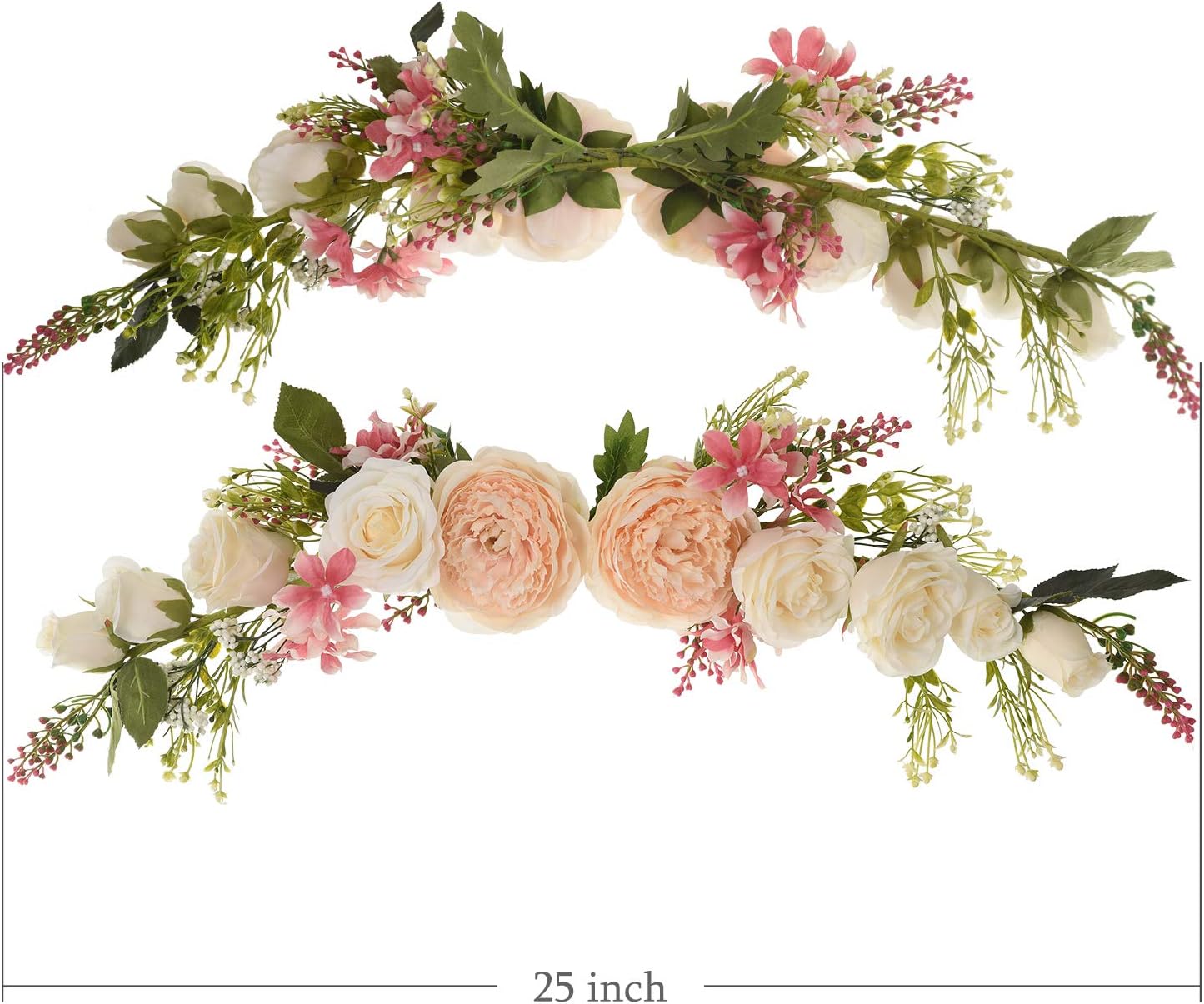 Lvydec Artificial Peony Flower Swag 25 Inch Decorative