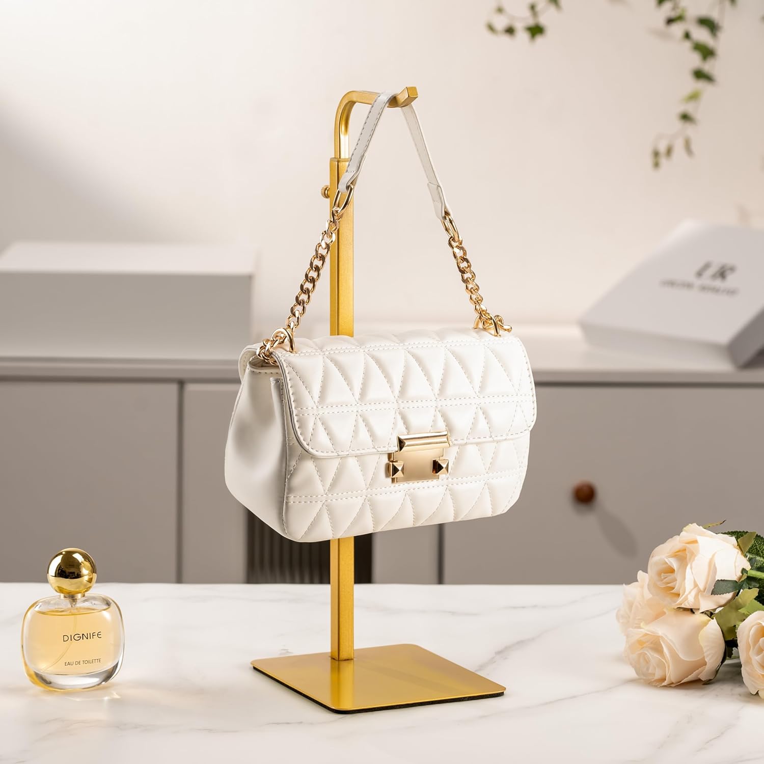 Gold Purse Holder Display Stand for Bags and Wreaths