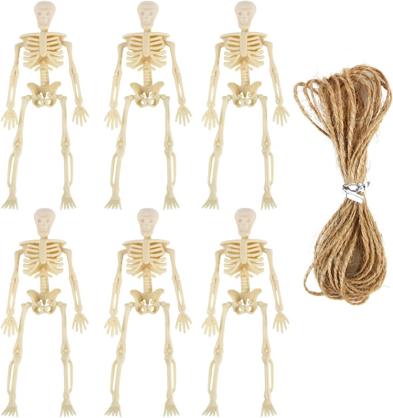 FINGOOO Mini Skeleton Halloween Decor 6 Piece