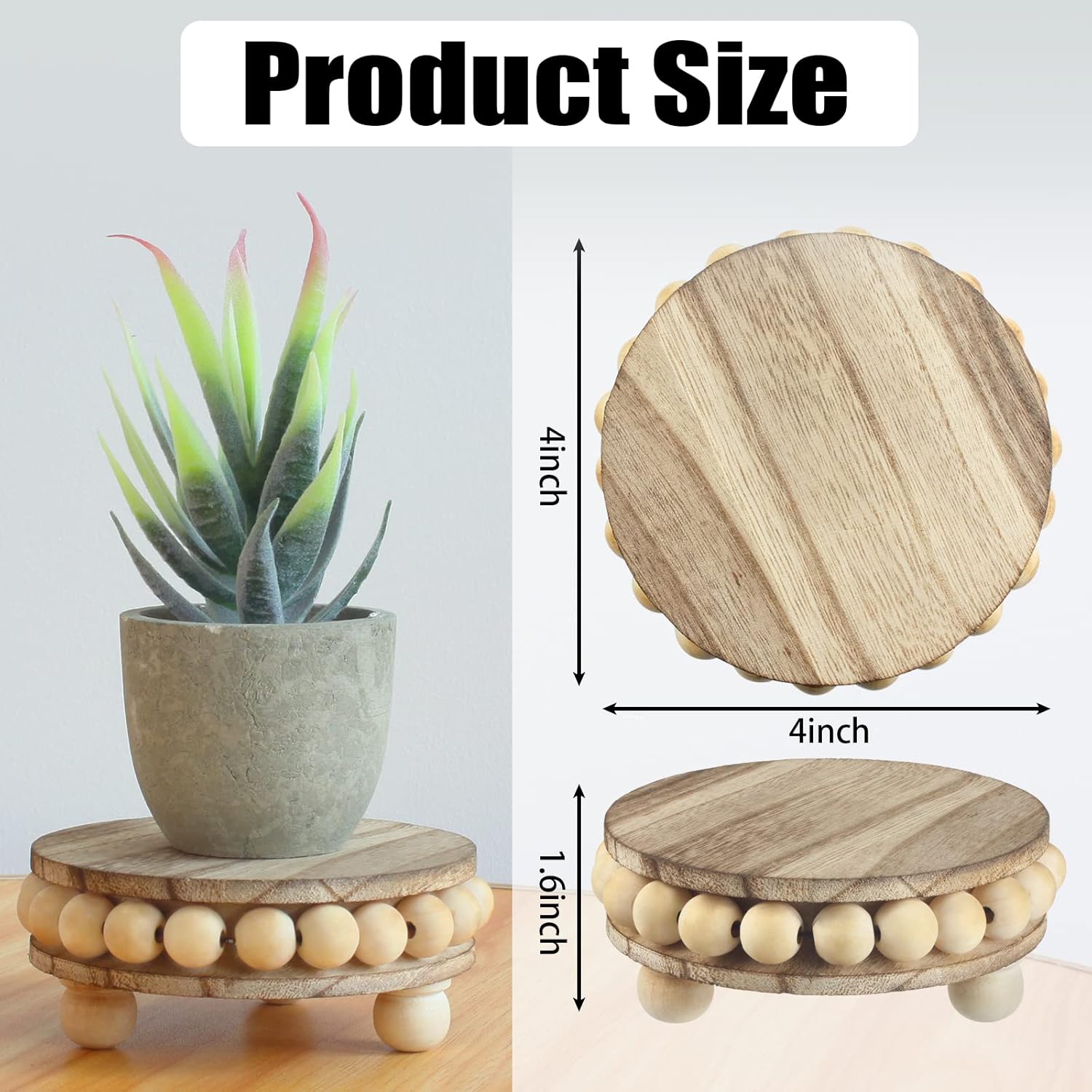 2 Pack Wooden Risers for Home Dcor Display Stand