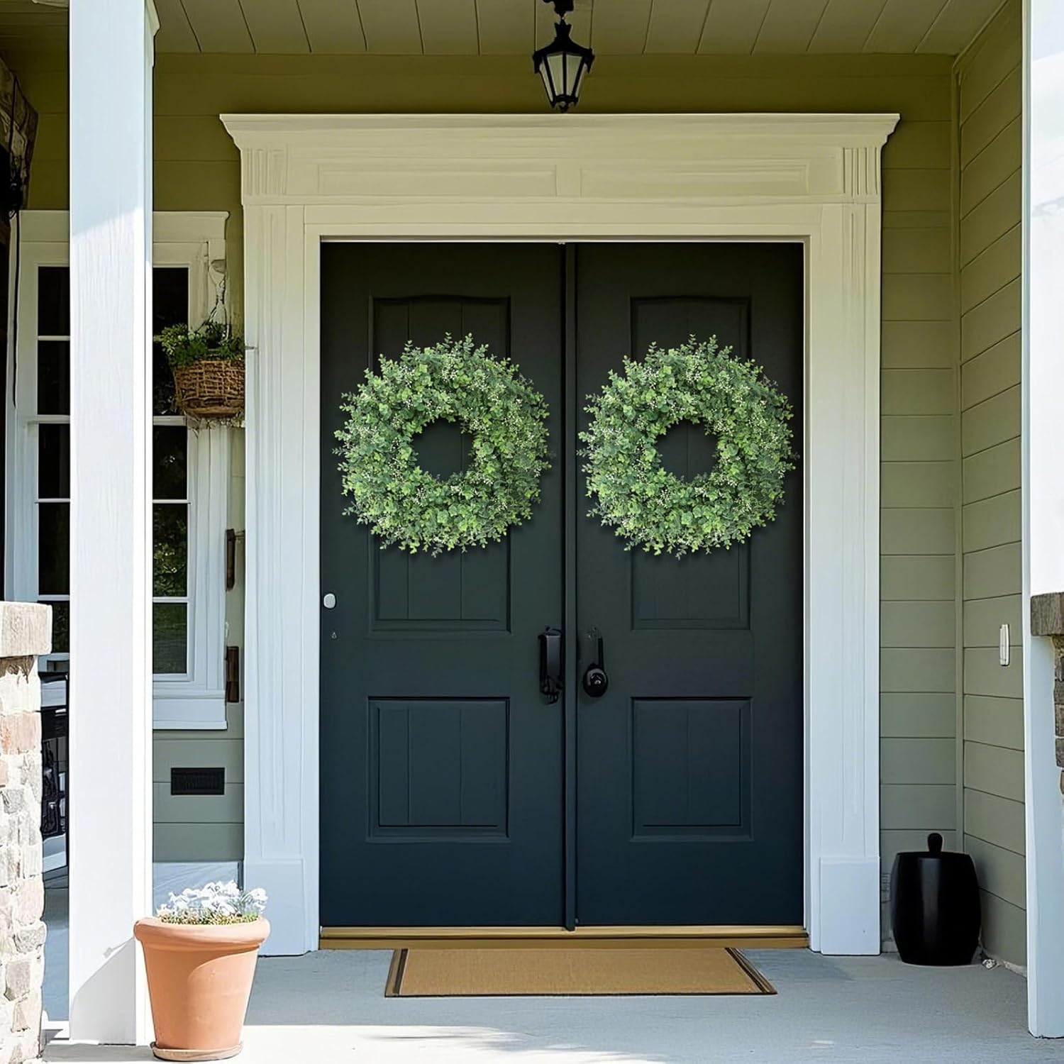 26 Artificial Eucalyptus Wreath with White Seeds