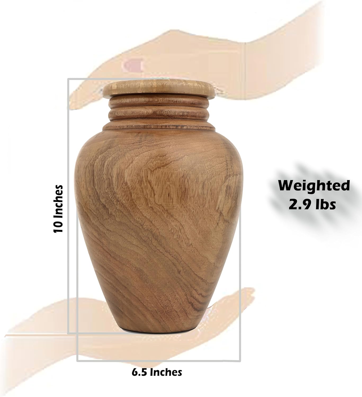 Wooden Cremation Urn for Human Ashes Handcrafted