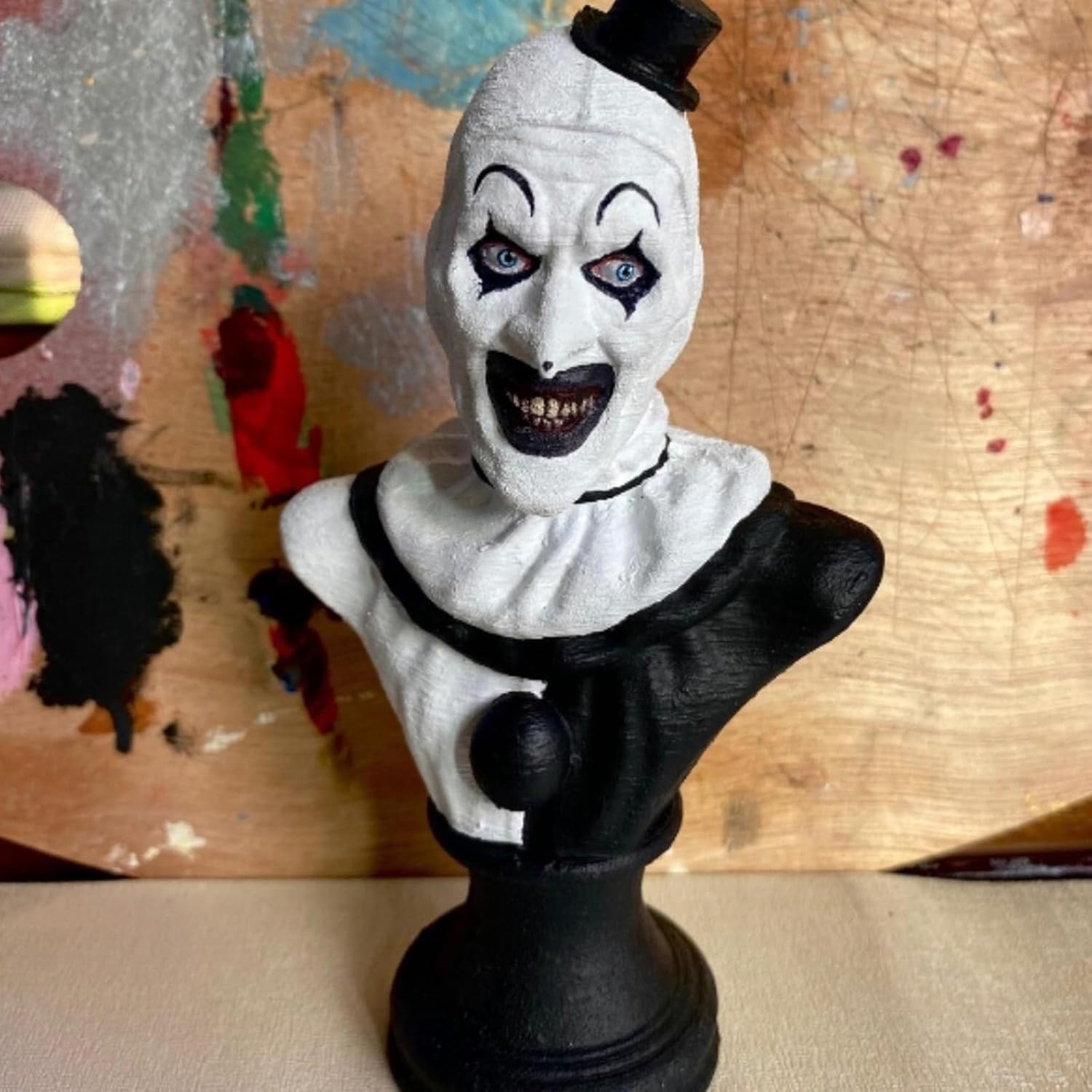 Scary Evil Clown Bust Statue for Home Office Party Decor