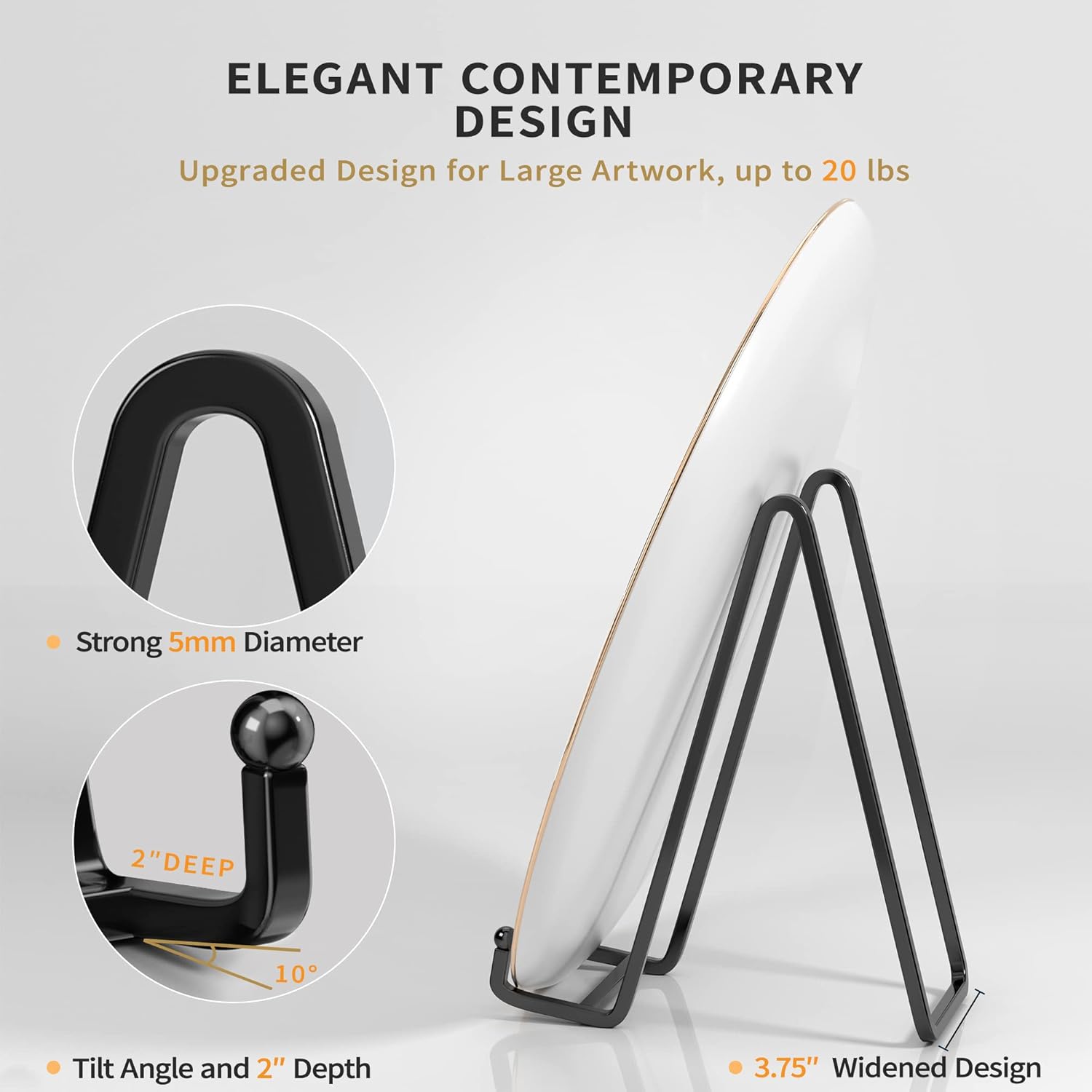 3 Pack 8 Inch Plate Stands for Display - Heavy Duty Metal Easel Holder