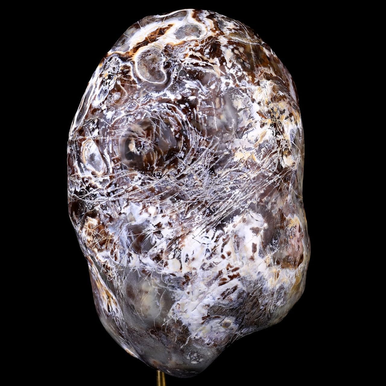 Crystal Skull Head Sculpture - Natural Blue Chalcedony Decor