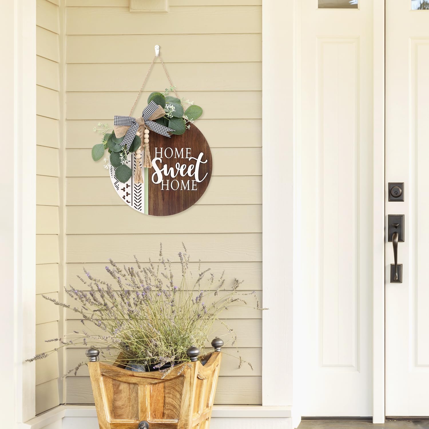 TOARTi 3D Welcome Door Wreath Decor Sign