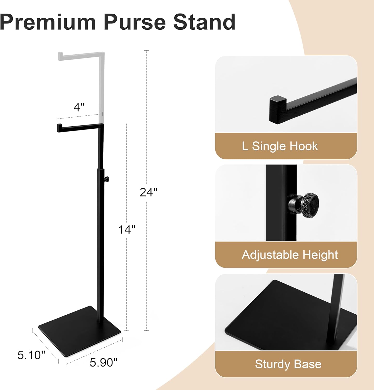 Adjustable Height Metal Jewelry Display Stand 2 Pack