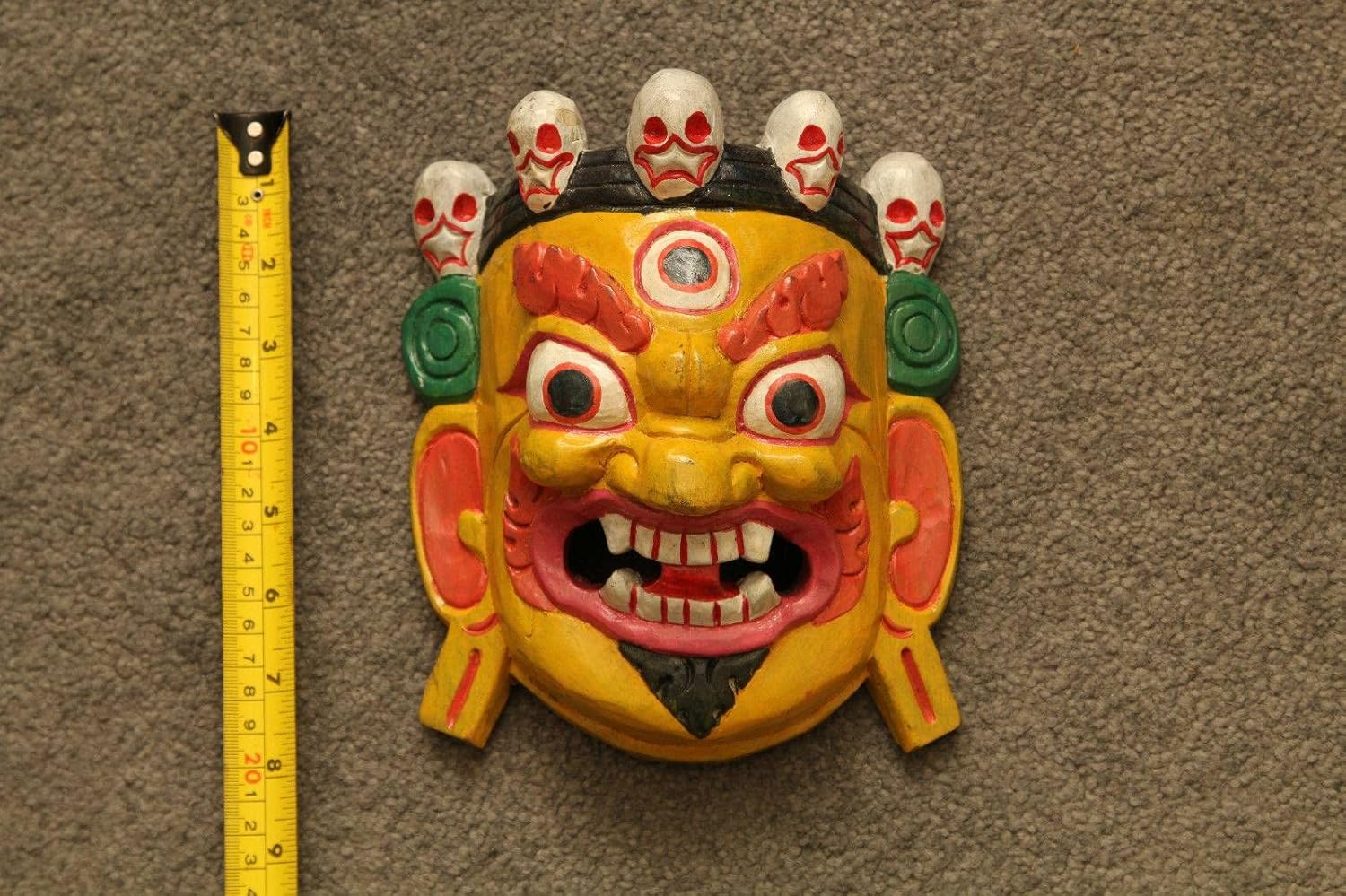 Himalayan Craft Wall Sculpture Mahakala Wooden Mask