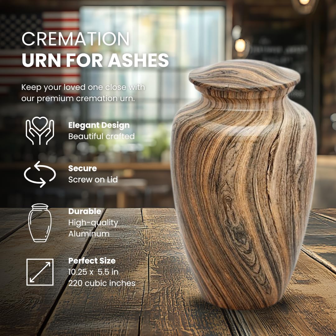 Adult Urn Weathered Woody Aluminum Design