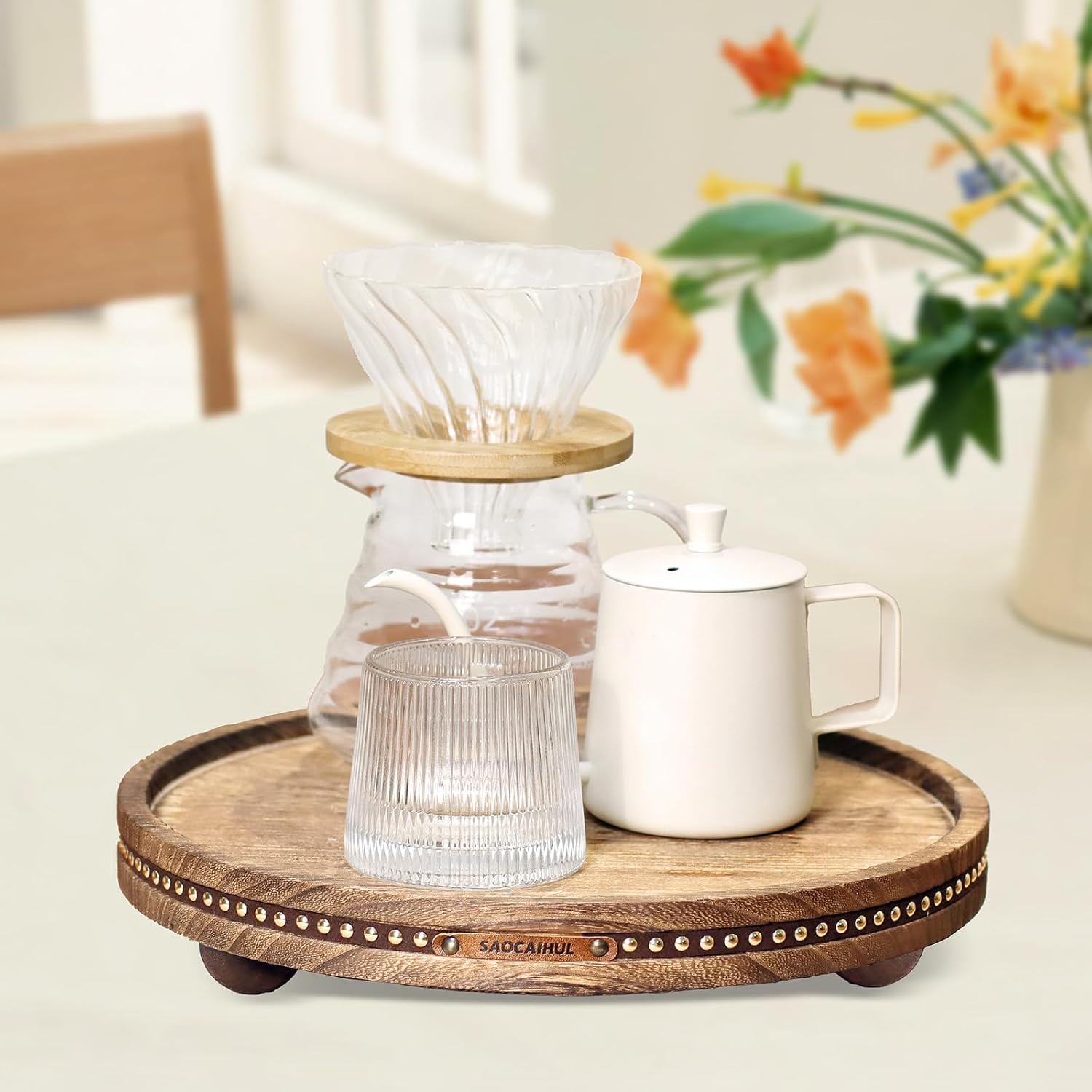 Wooden Decorative Round Tray 1181 Inch Home Decor