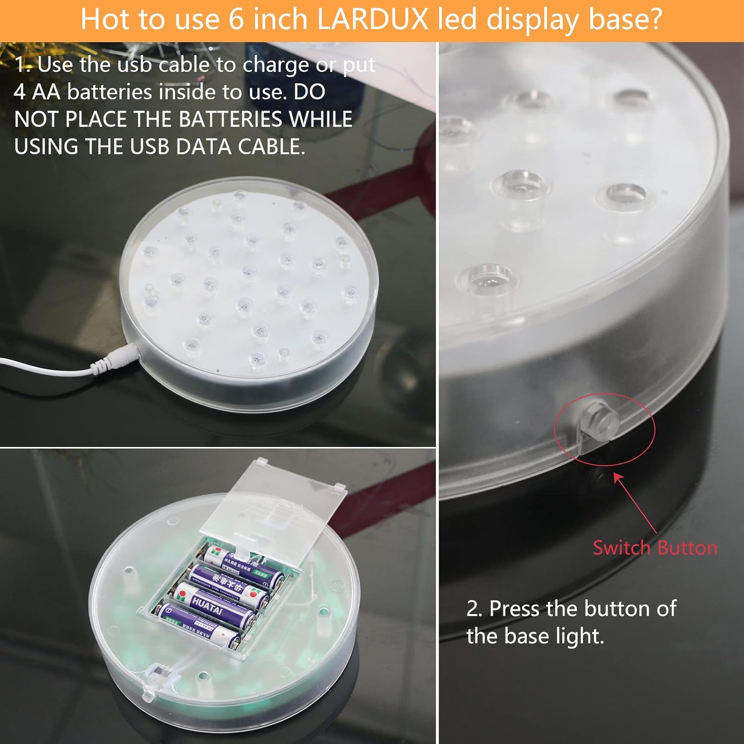 LARDUX 6 Inch LED Display Pedestal Light Stand