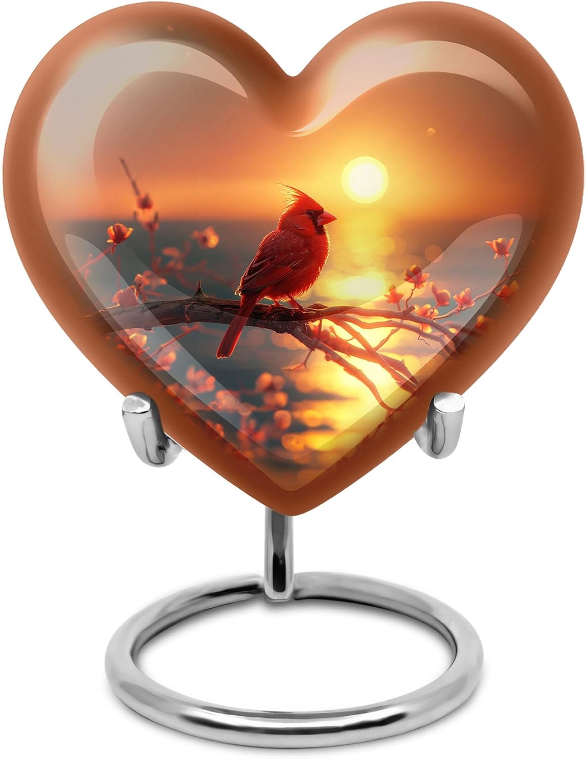 Elegant Heart-Shaped Cremation Urn - Brown Ceramic