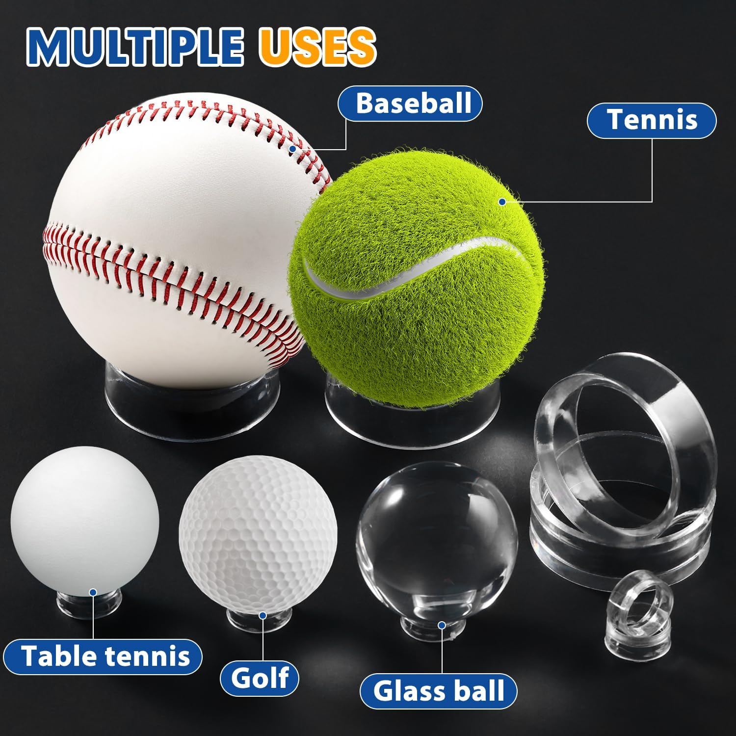 Small Clear Display Stand Holder Ring for Balls Collections