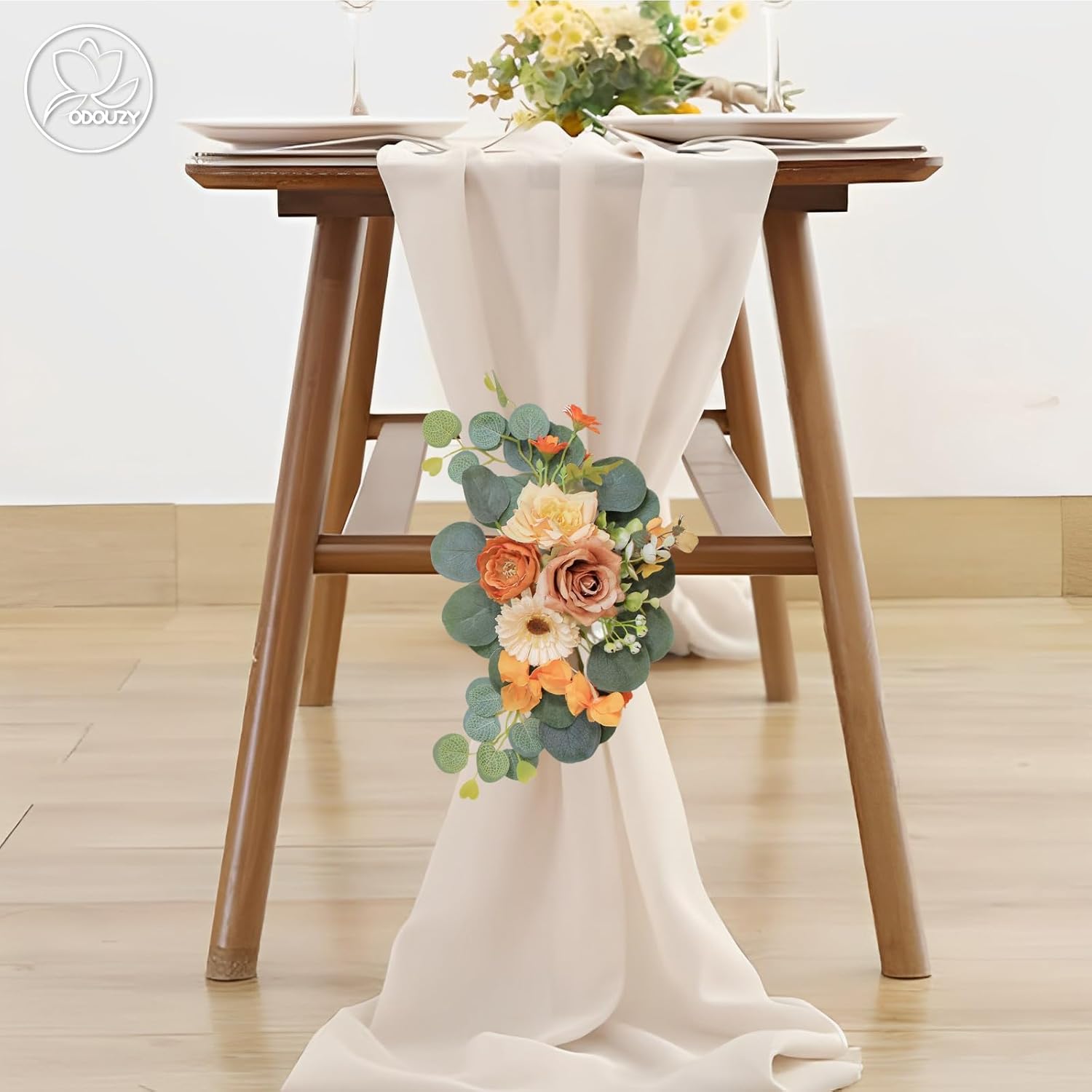 Artificial Wedding Arch Flowers Set of 2 Orange