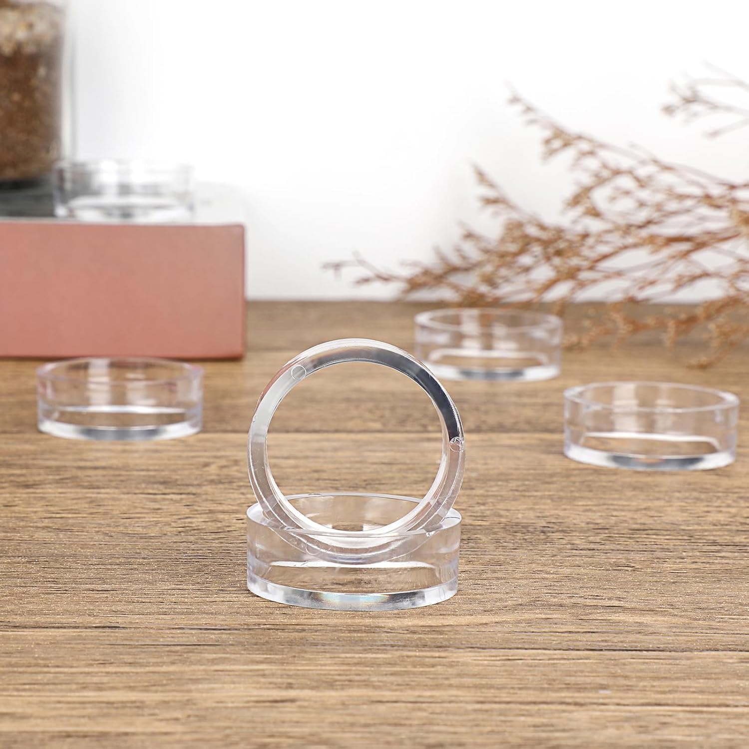 JUXYES 12 Clear Sphere Display Stands for Decorative Balls