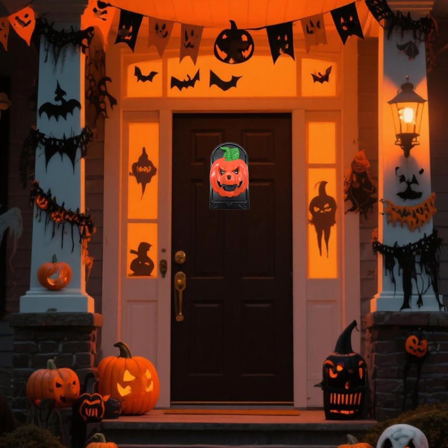 Sound Activated Bell with Flashing Lights Scary Screams - Halloween Doorbell Decor