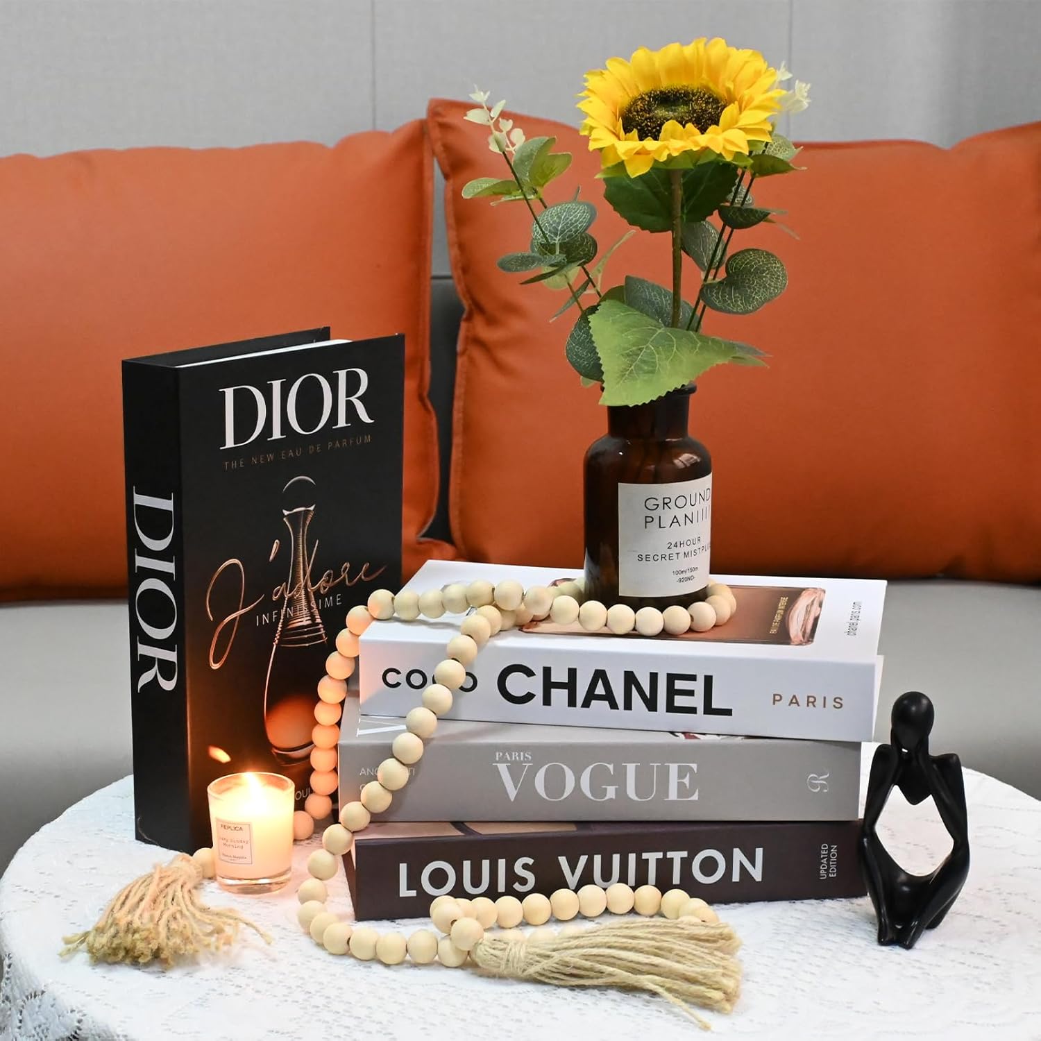 Modern Decorative Bookends Set of 4 with Tassel