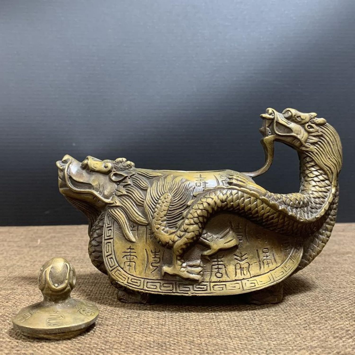 Handcrafted Brass Sculpture Statue and Copper Teapot Ornament