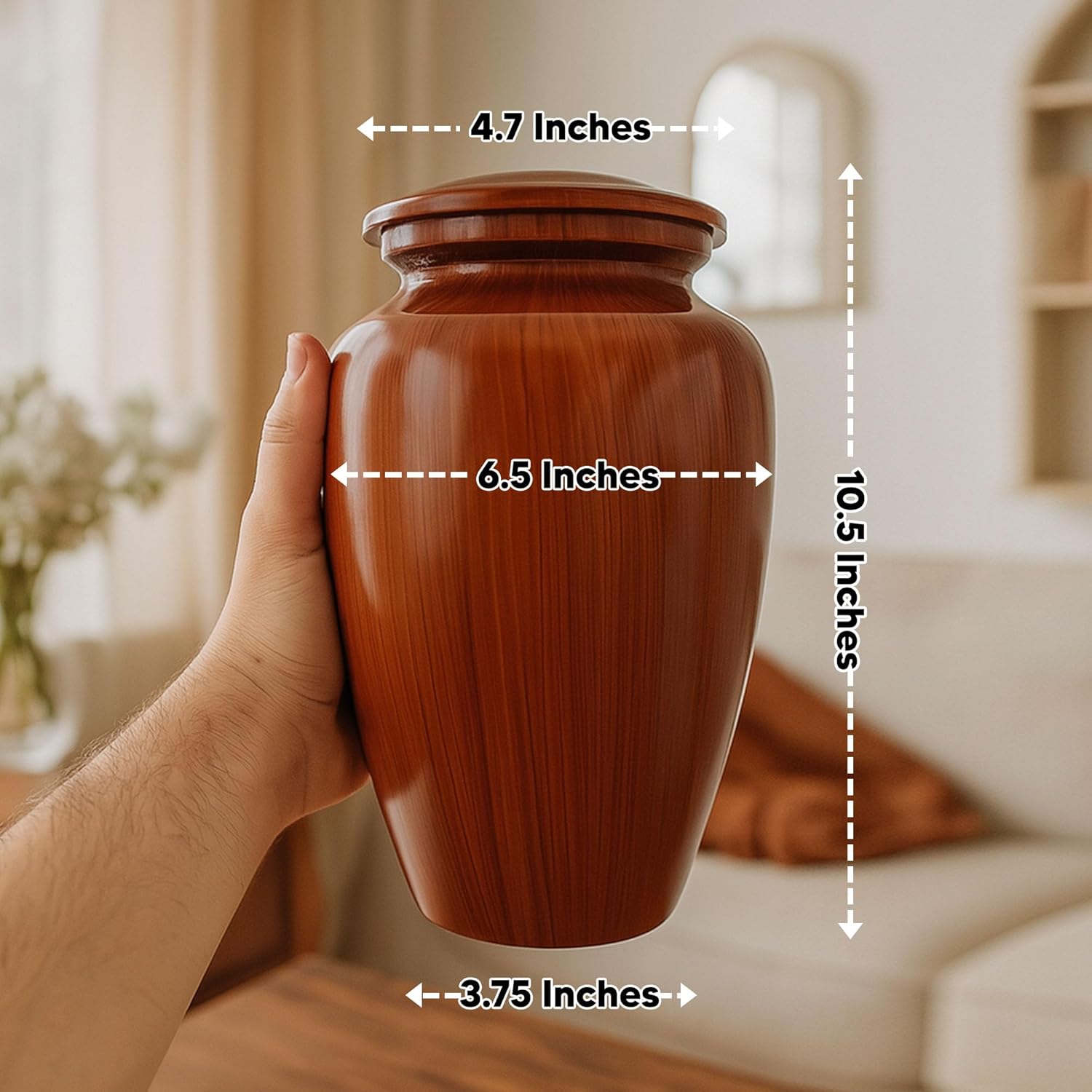 Custom Cremation Urn with Painted Wood Finish