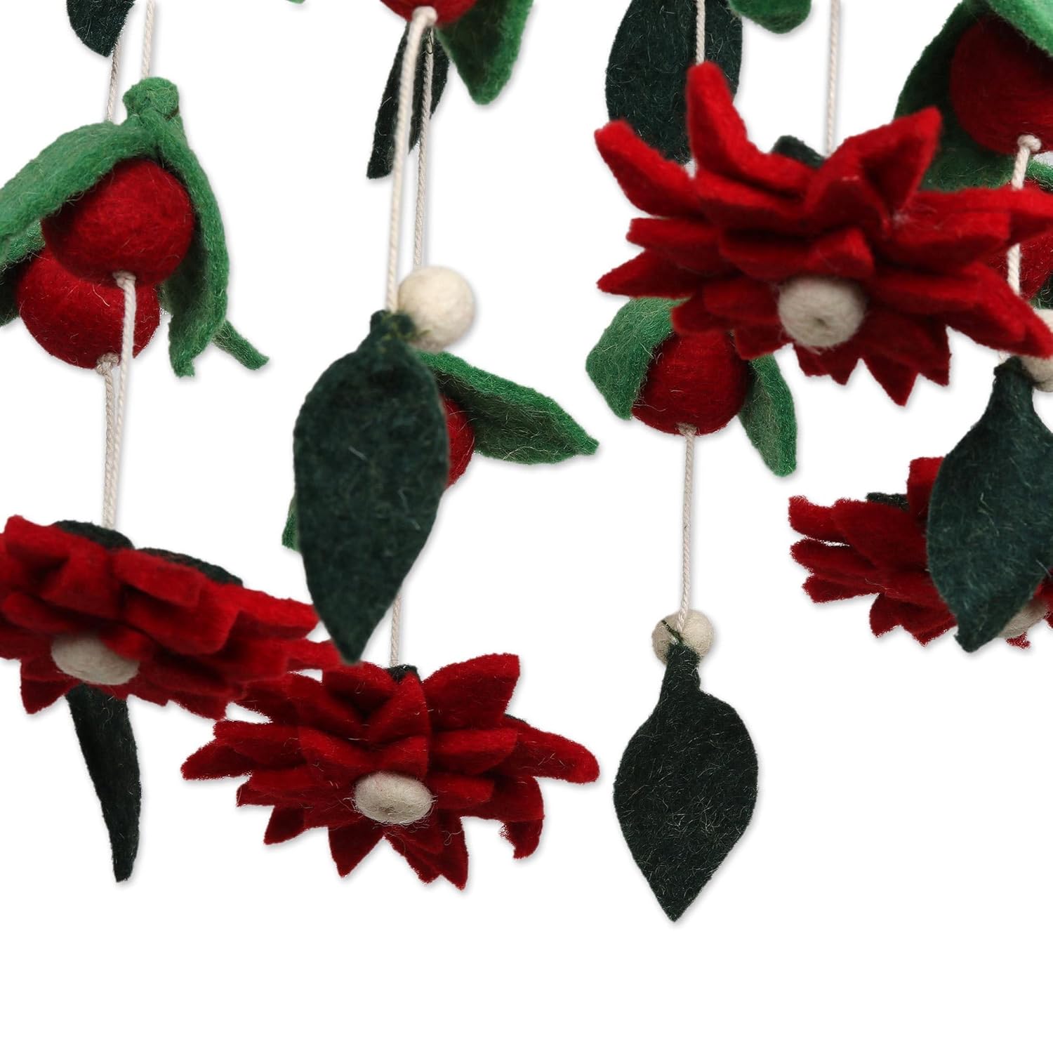 NOVICA Handmade Wool Felt Mobile Holiday Decor Multicolor Christmas Ornament