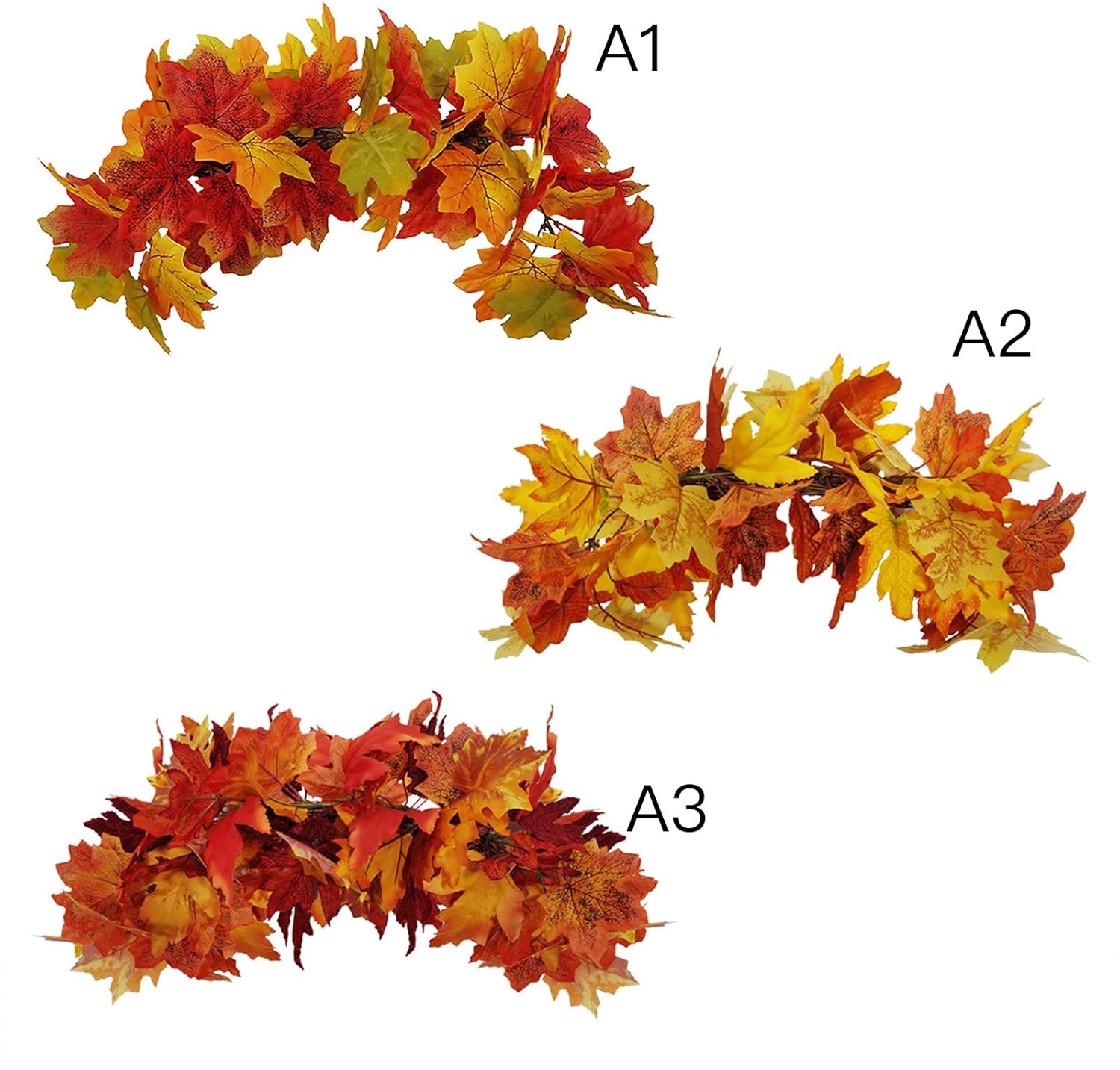 20 Inch Maple Leaf Swag Wreath for Front Door and Wall Decor