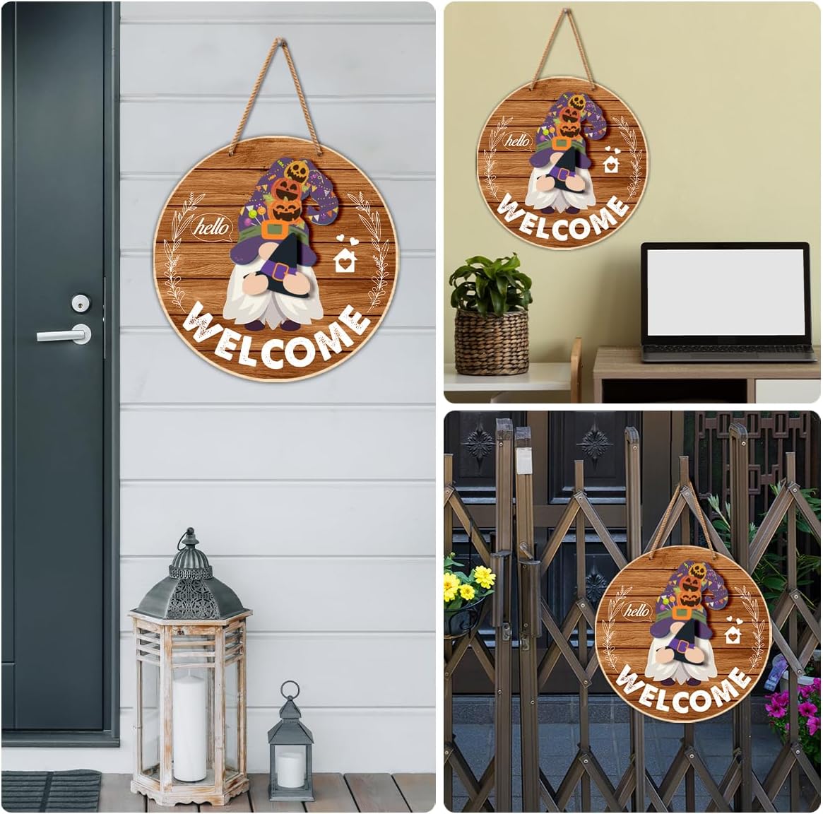 21 Pcs Interchangeable Wooden Gnome Door Decor for All Seasons