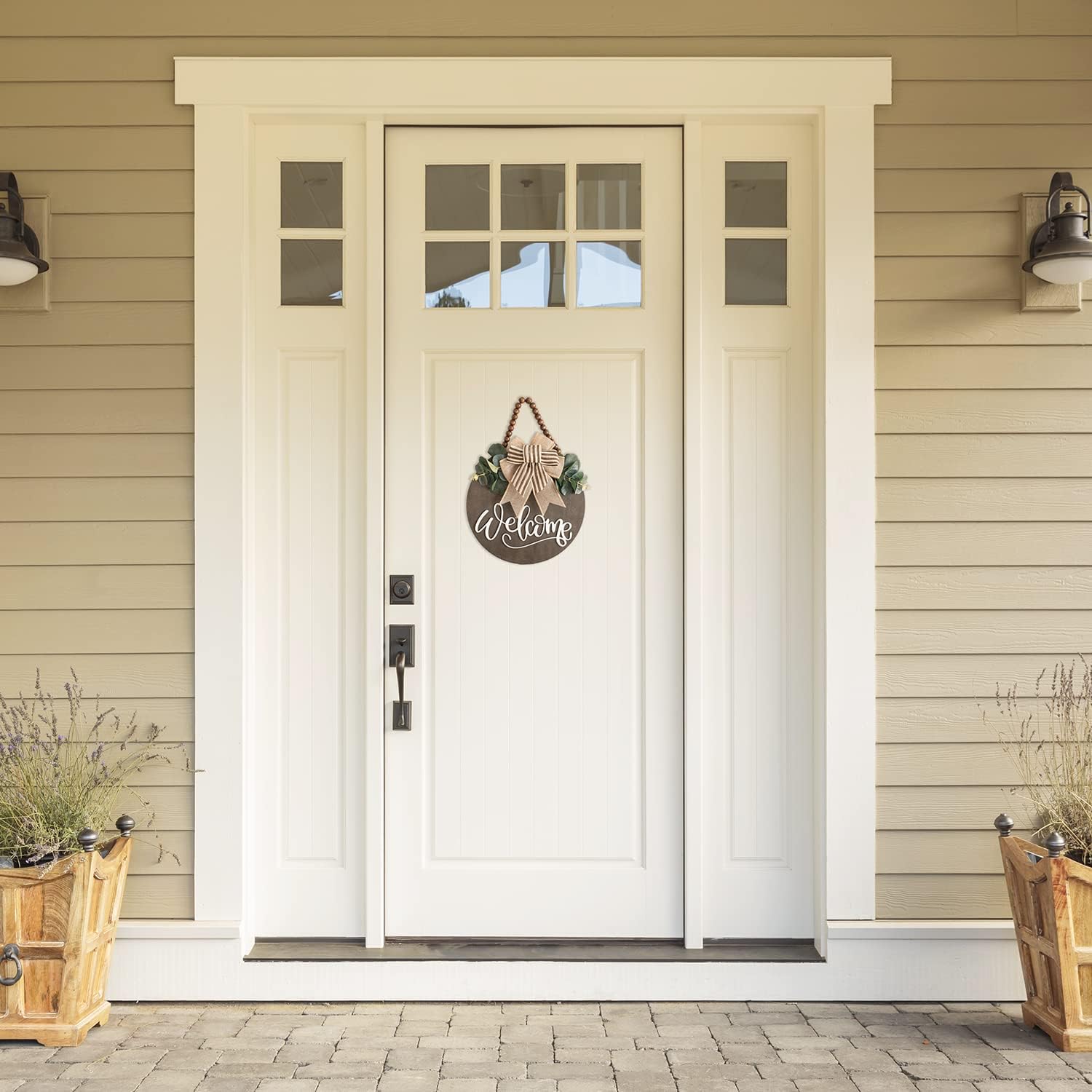 Welcome Sign for Front Door Wreath Decorations