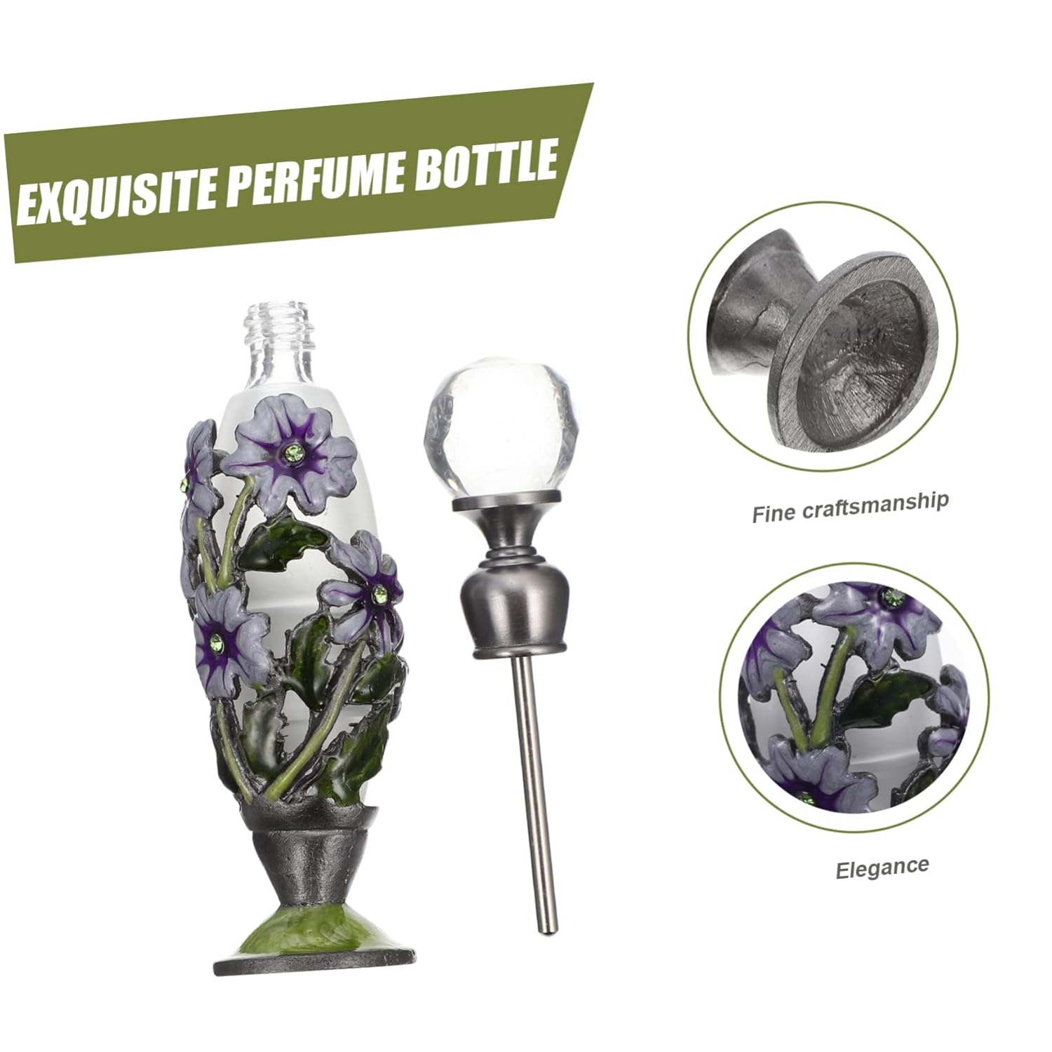 Vintage Painted Perfume Bottle for Essential Oils and Fragrance Storage