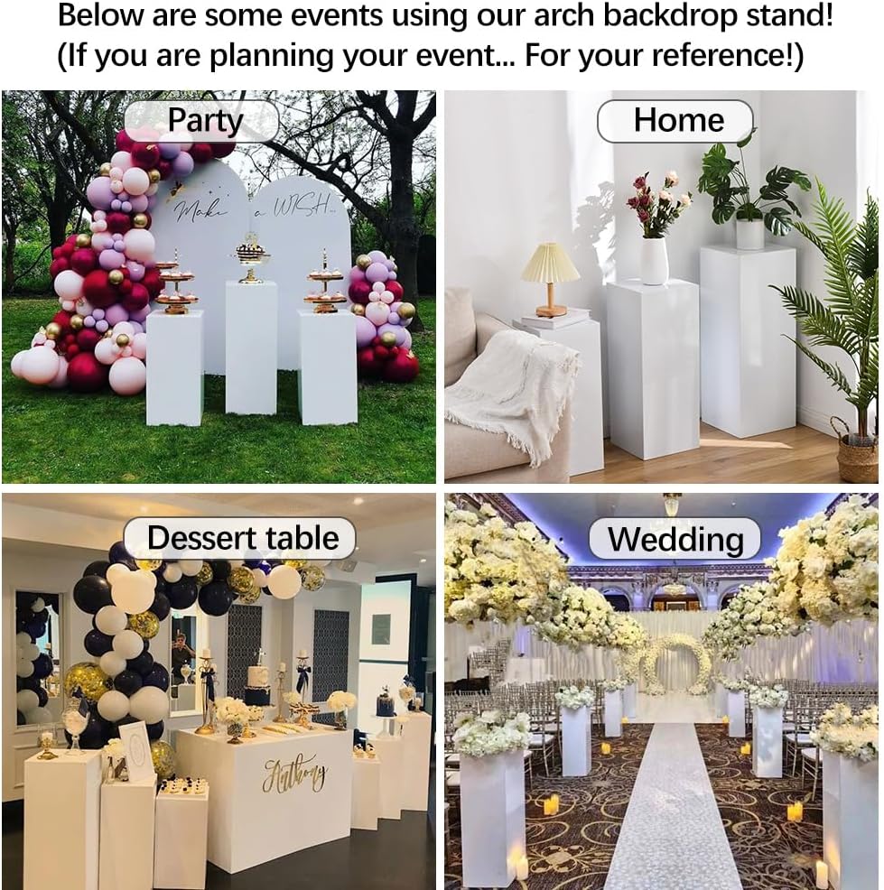 Vincidern 3pcs Metal Pedestal Stand for Party and Home Decor