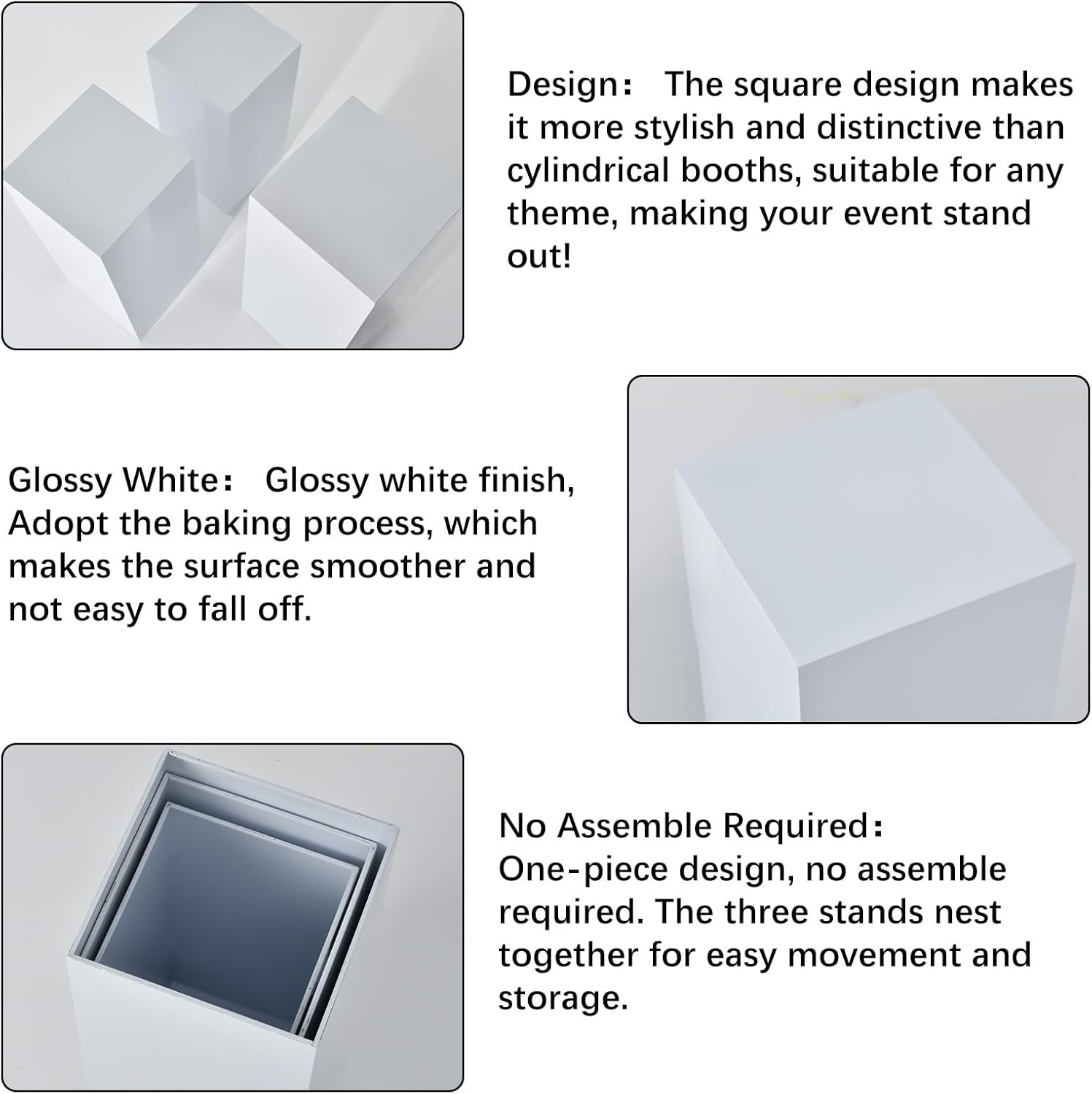 Vincidern 3pcs Metal Pedestal Stand for Party and Home Decor