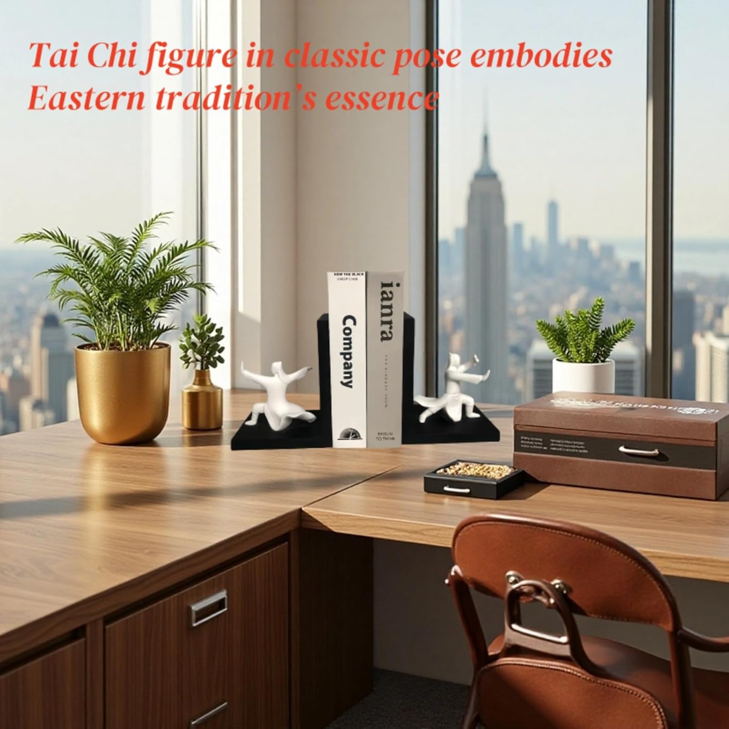 Modern Tai Chi Yin Yang Decorative Bookends Set