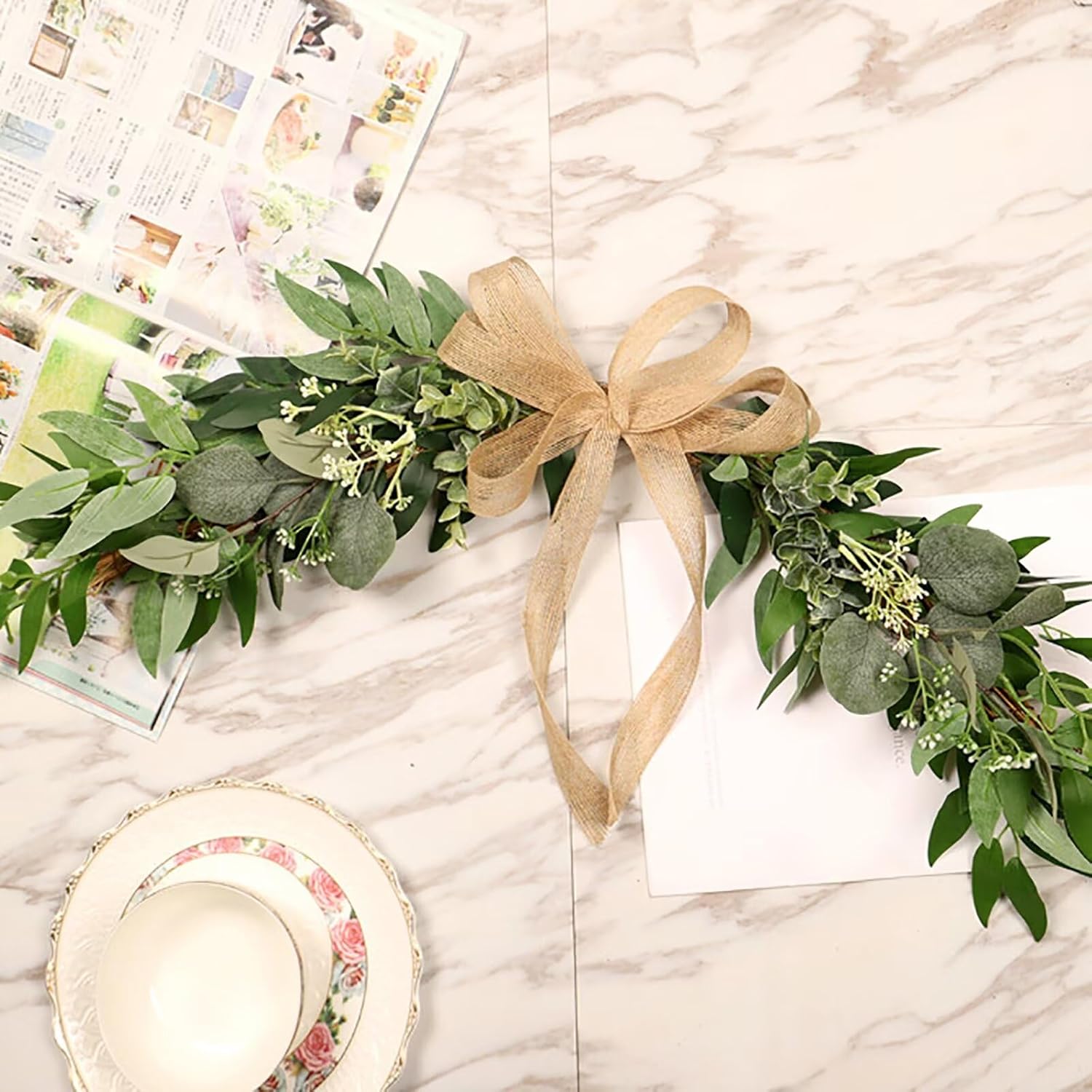 Lovmeety Artificial Eucalyptus Leaves Decor Swag 1