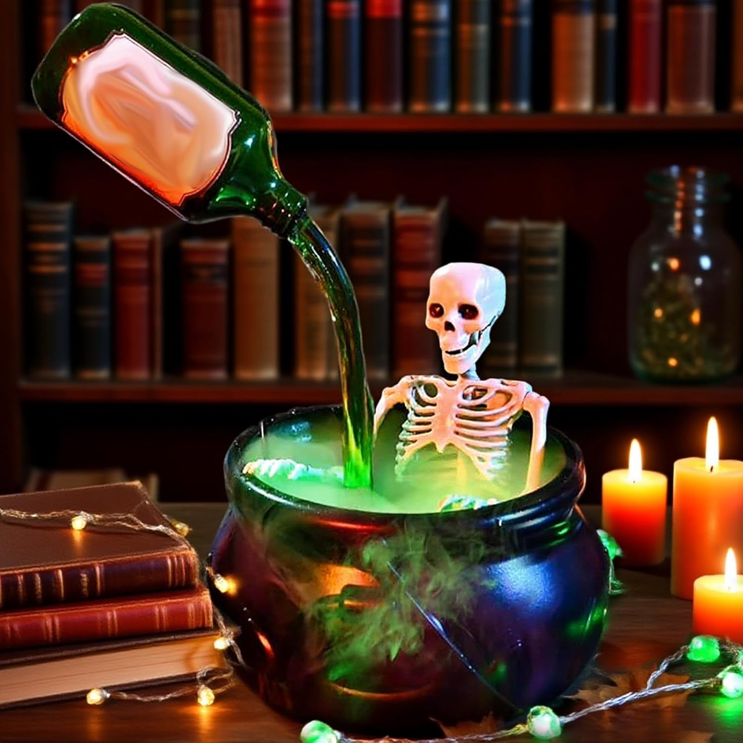 HERLYMO Halloween Decorative Bowls with Floating Bottles and Diffuser
