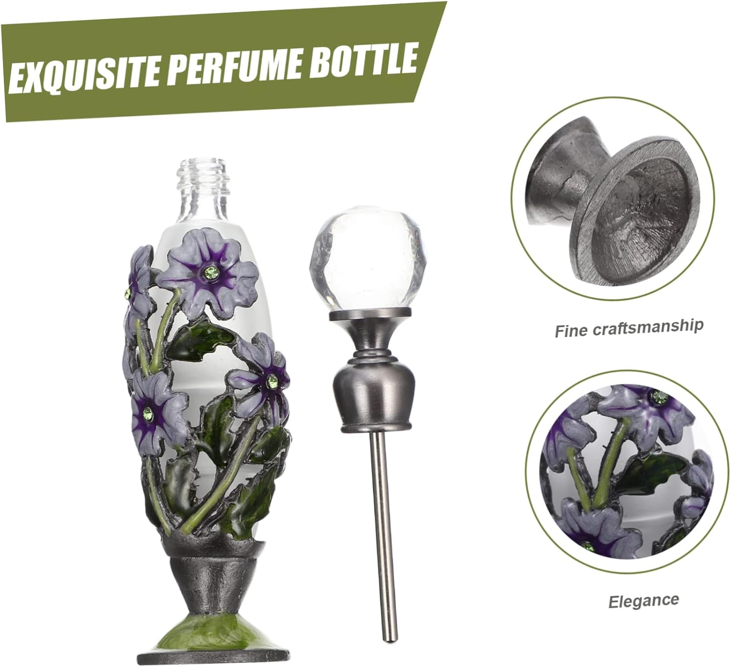 Vintage Refillable Essential Oil Bottle Set for Travel and Home Use