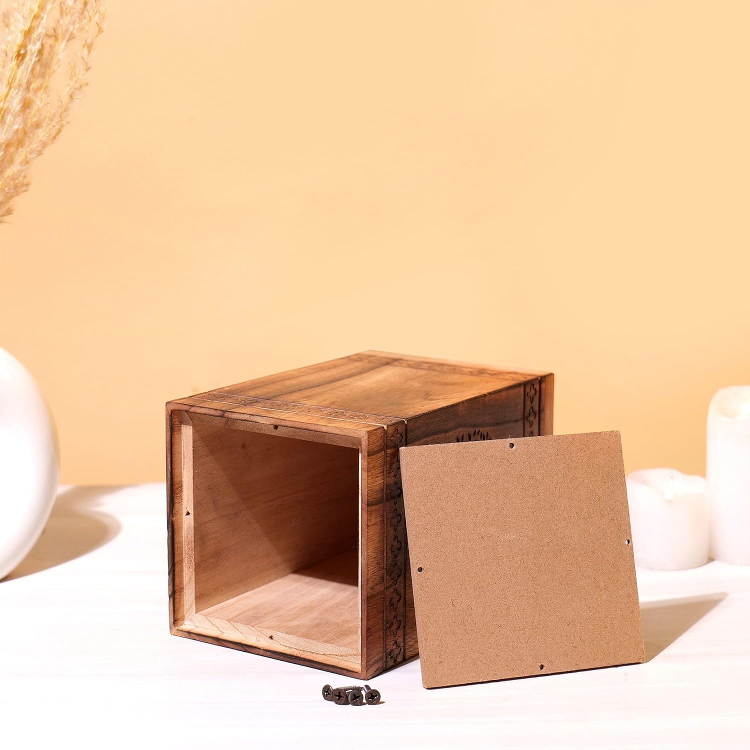 Hashcart Wooden Cremation Urn for Human Ashes 250 Lbs
