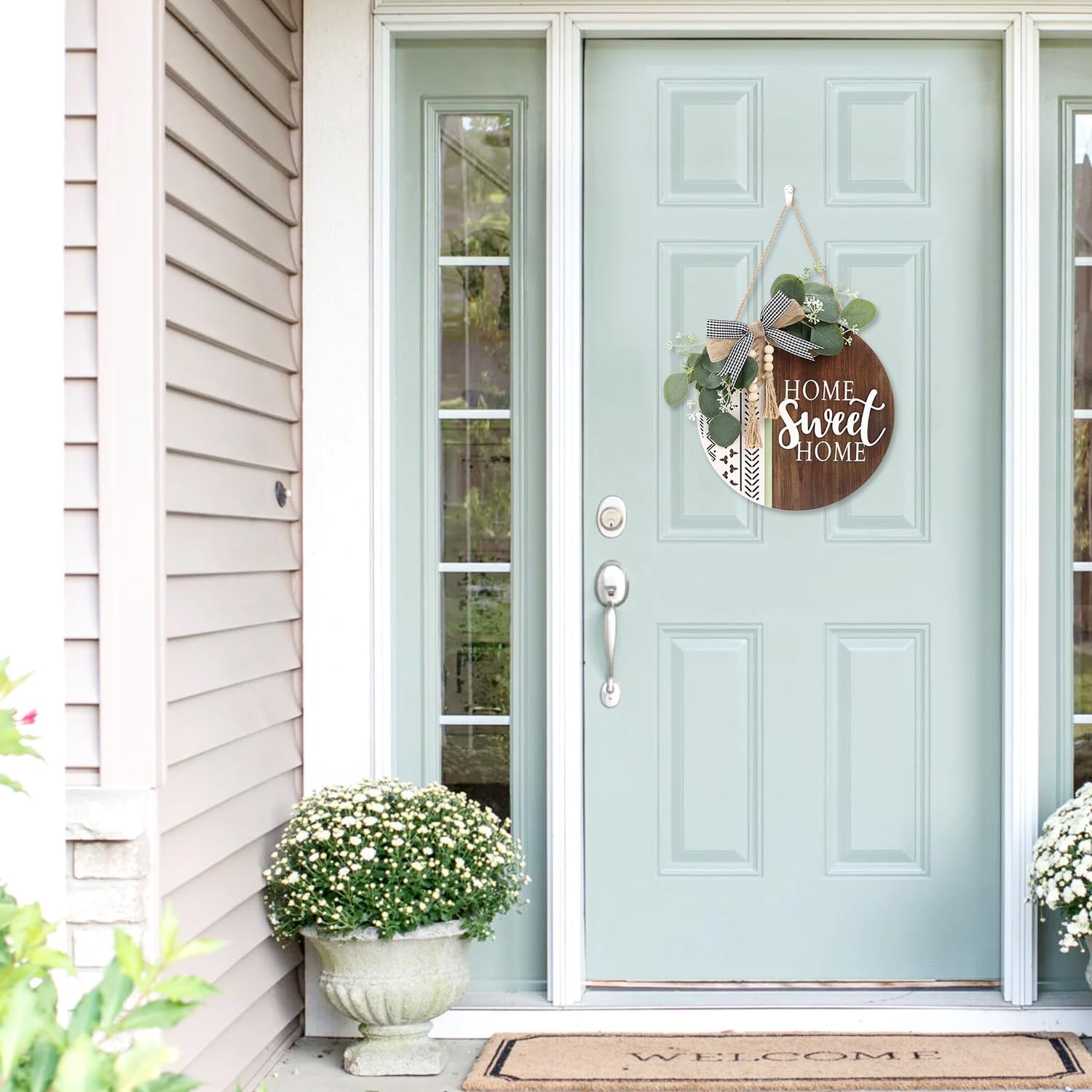 TOARTi 3D Welcome Door Wreath Decor Sign