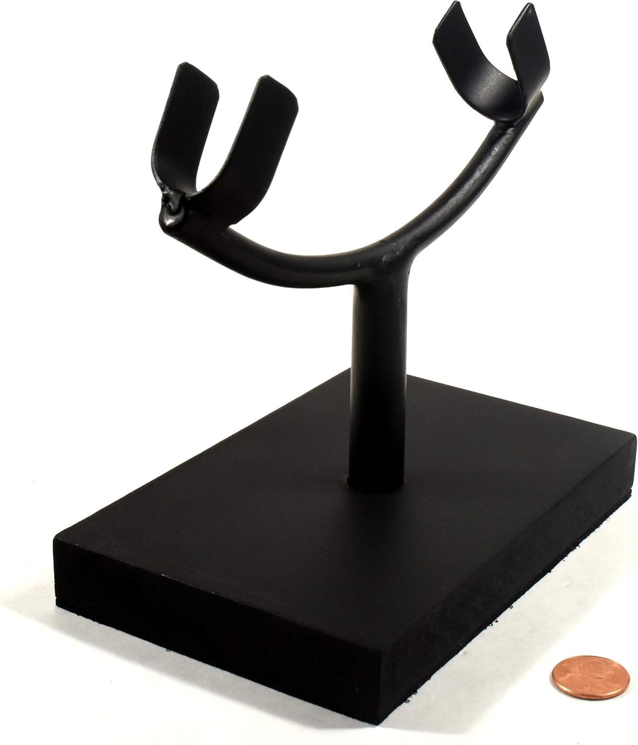 62 Inch Display Stand for Slab Slice Fossil Flat Minerals Black One Arm Two Prong Holder