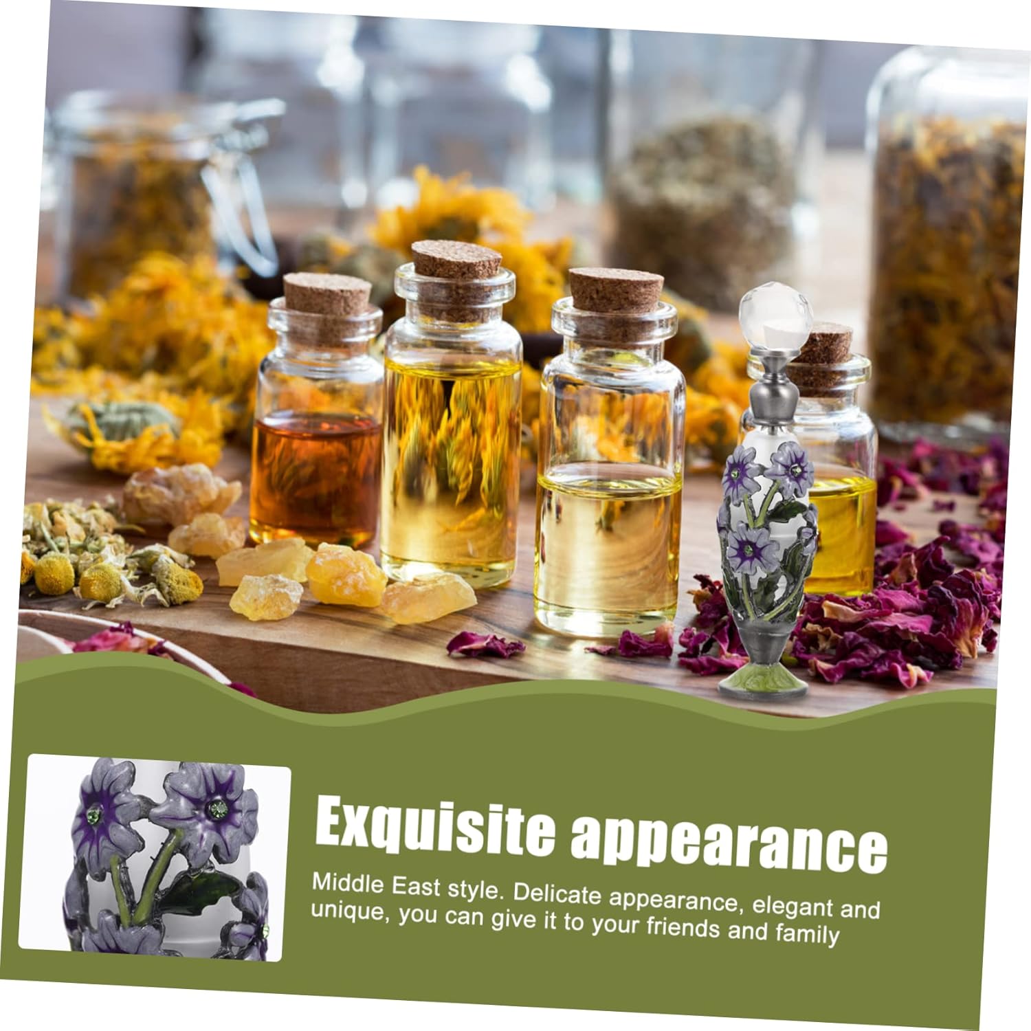 Vintage Middle Eastern Aromatherapy Perfume Bottle with Tight Seal for Travel and Essential Oils