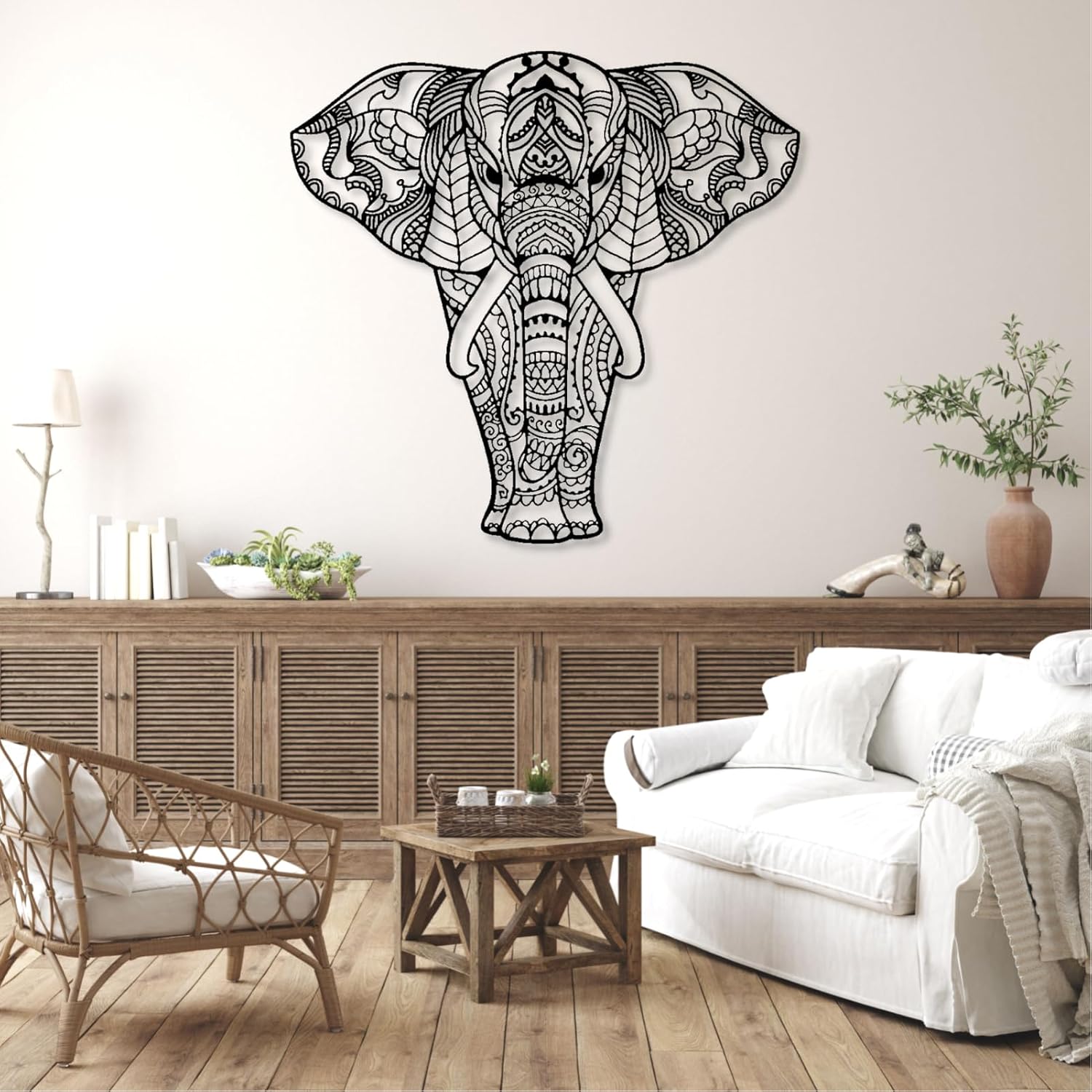 Cadeali Elephant Metal Wall Art Sculpture