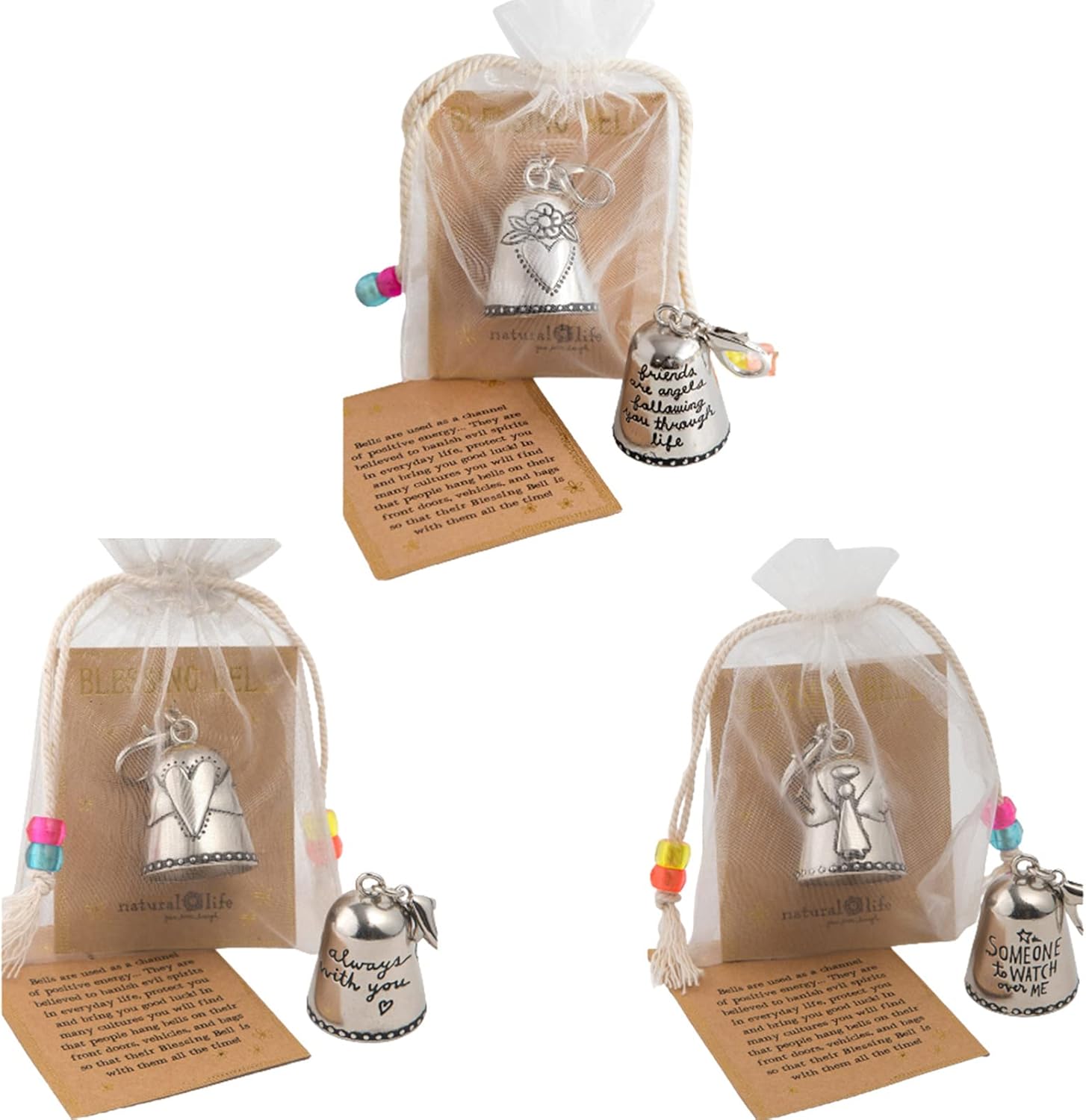 Tiny Silver Bell with Angel Message - Friends Are Angels Gift